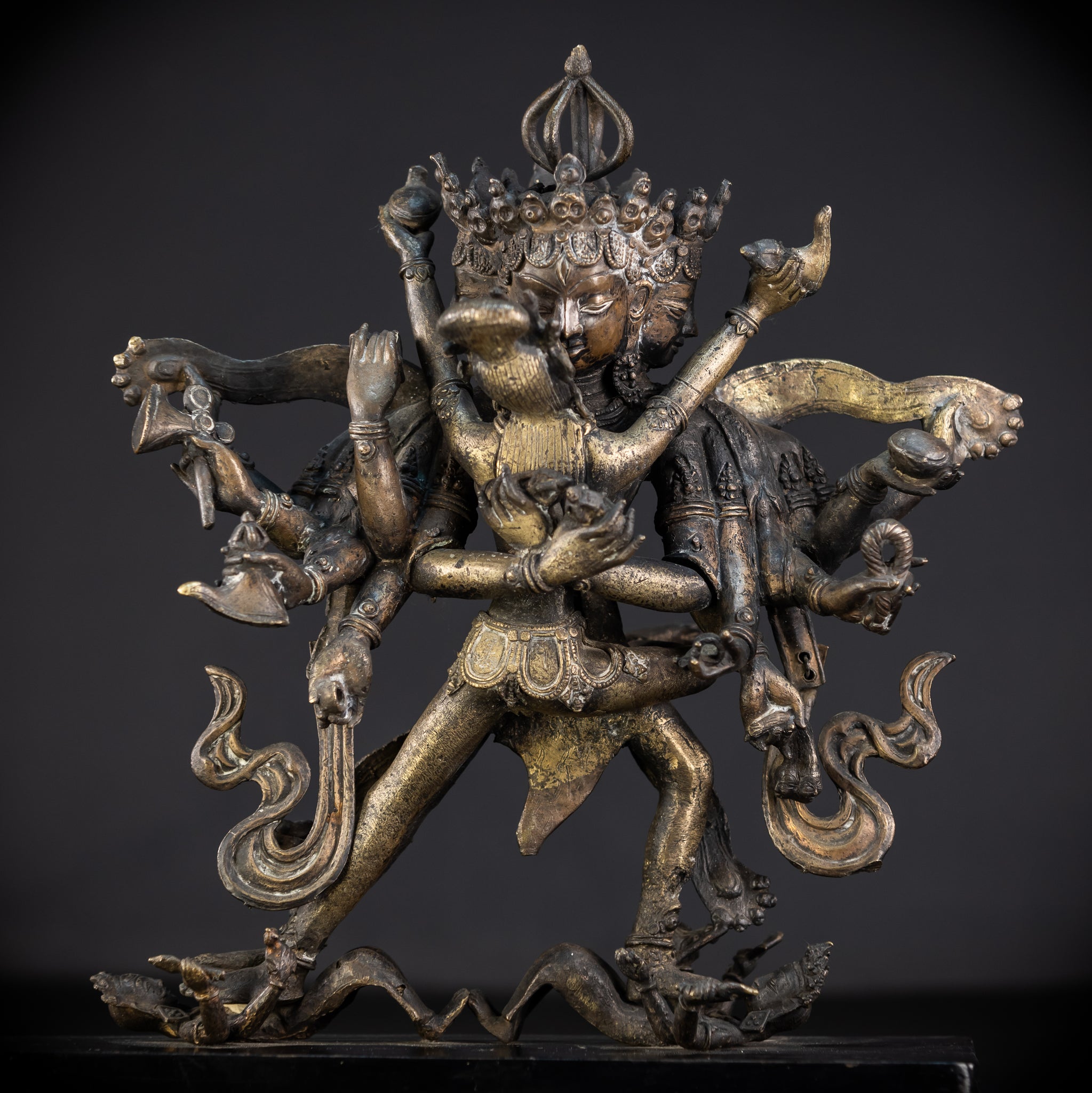 Sri Cakrasamvara and Vajravarahi Tantra Tibet Bronze Sculpture | 1700s | 14.4"