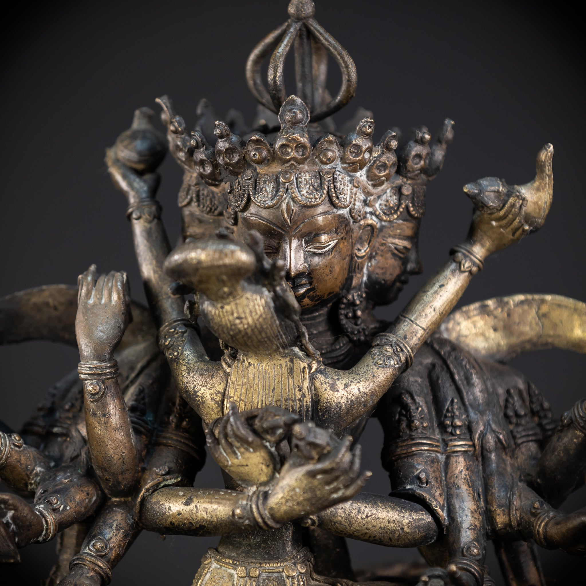 Sri Cakrasamvara and Vajravarahi Tantra Tibet Bronze Sculpture | 1700s | 14.4"