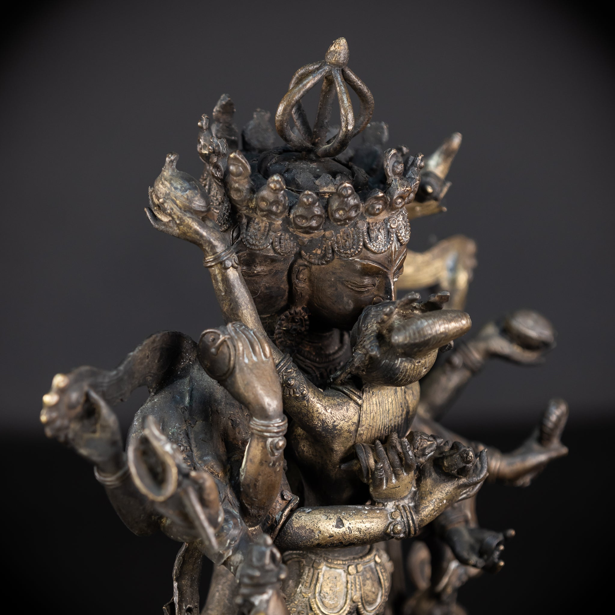 Sri Cakrasamvara and Vajravarahi Tantra Tibet Bronze Sculpture | 1700s | 14.4"