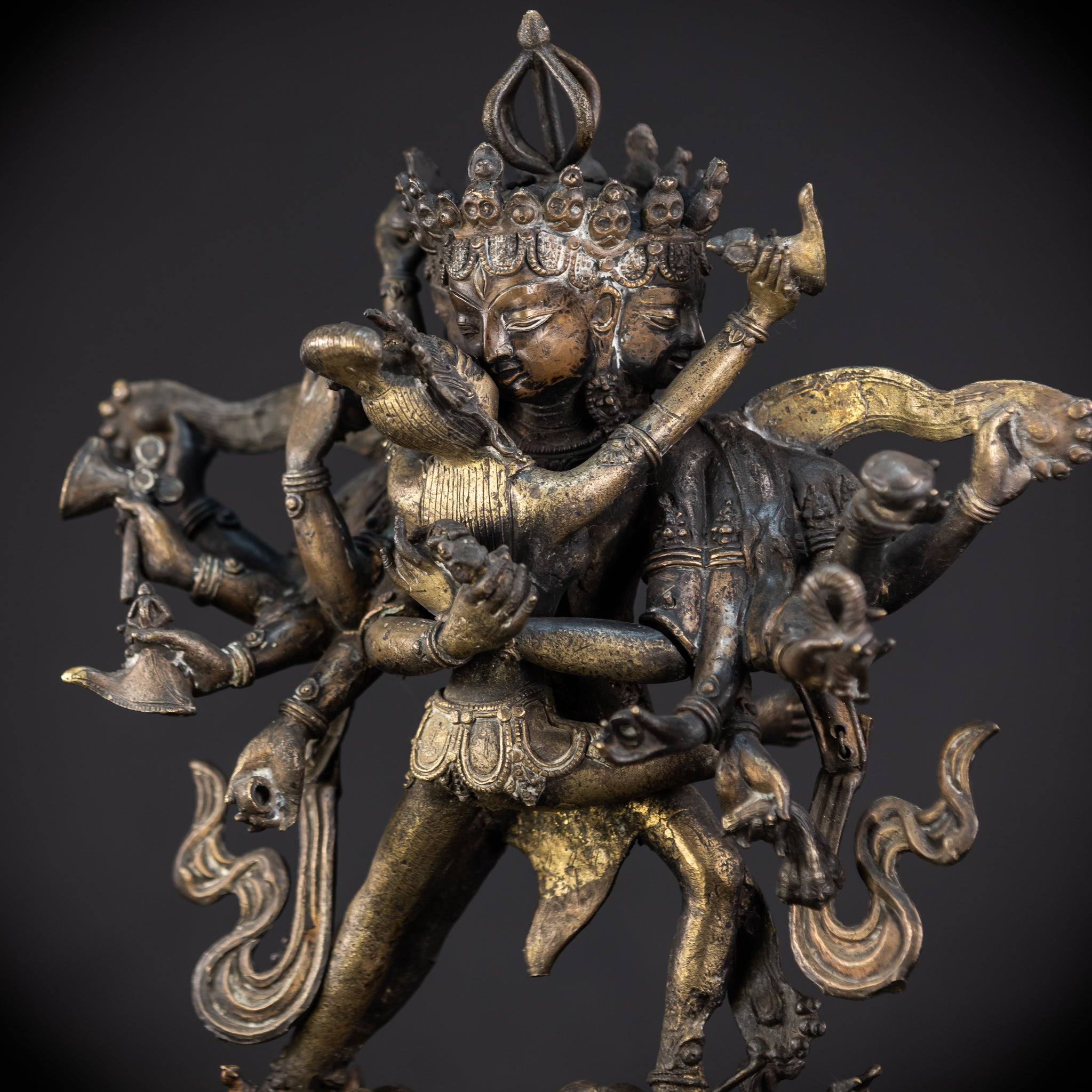 Sri Cakrasamvara and Vajravarahi Tantra Tibet Bronze Sculpture | 1700s | 14.4"