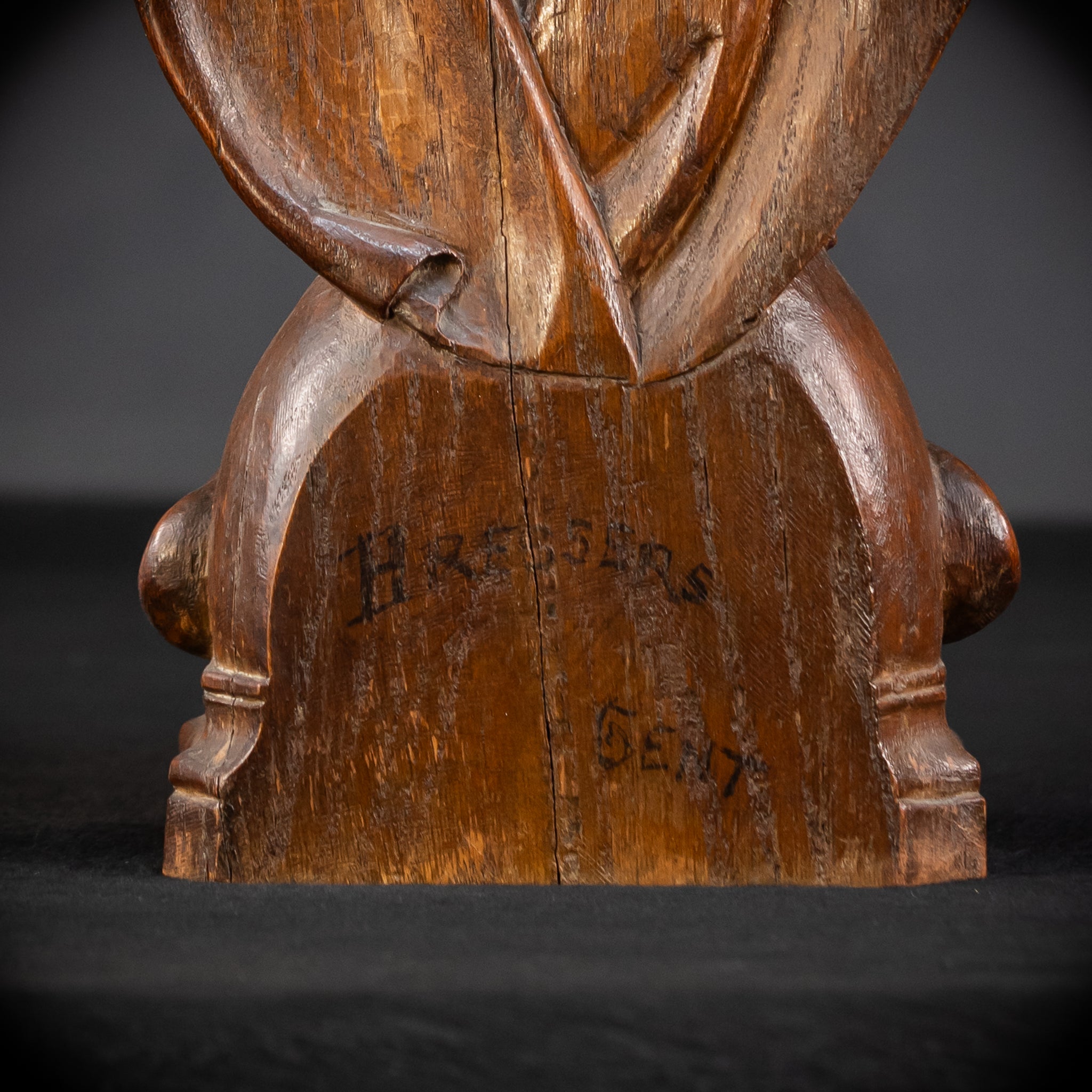 Sacred Heart Jesus Wooden Sculpture | 1800s Antique | 23.2"