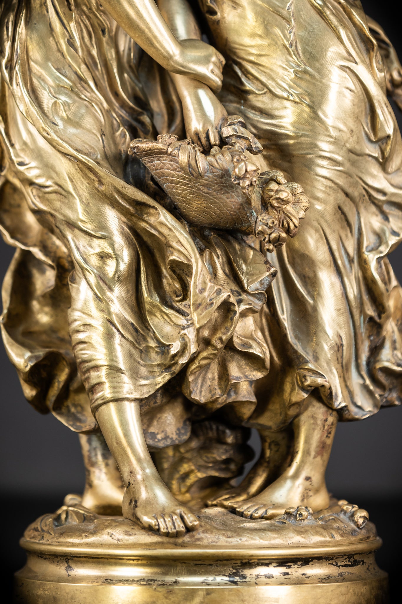 Bronze Sculpture by H Moreau - Two Sisters 1800s Antique