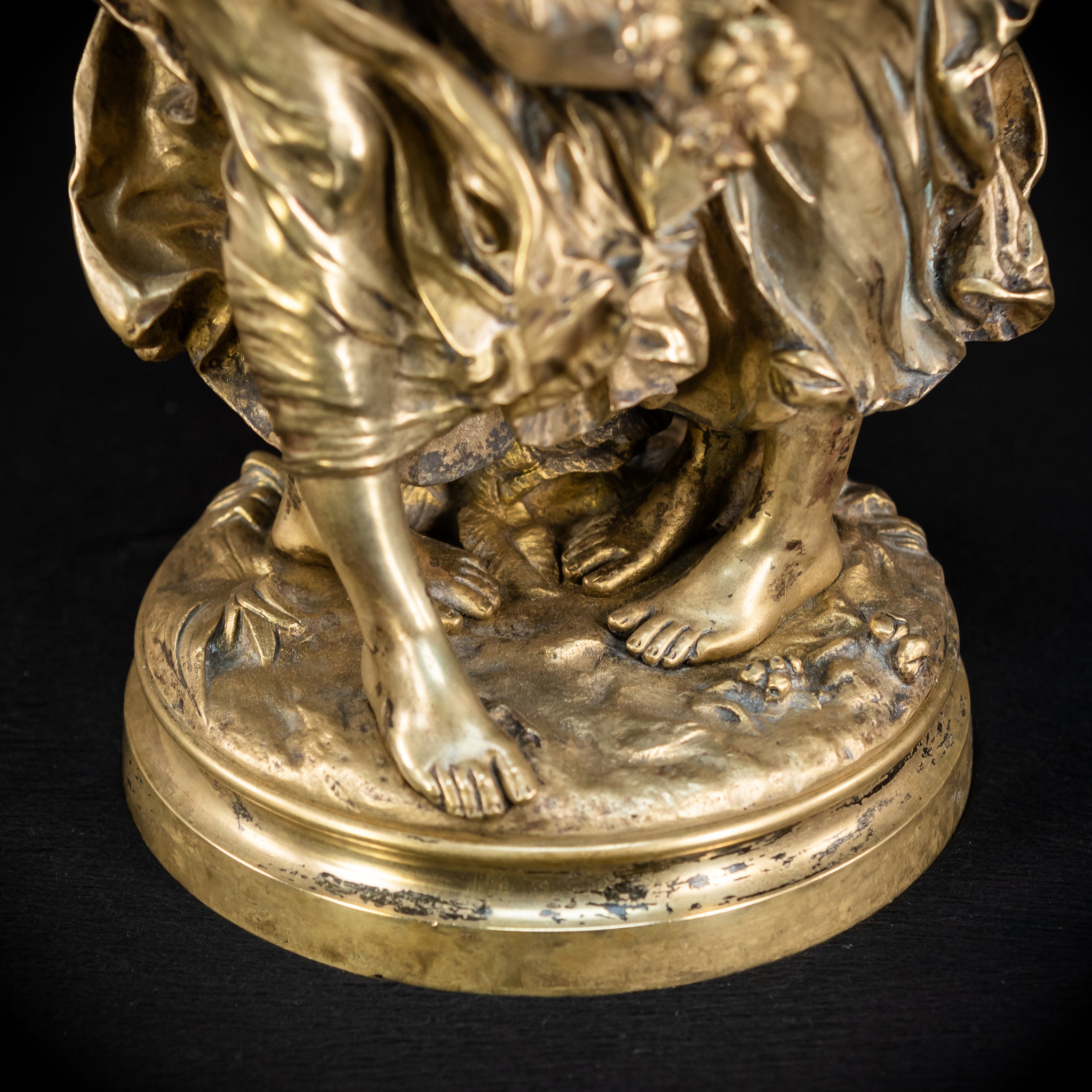 Bronze Sculpture by H Moreau - Two Sisters 1800s Antique