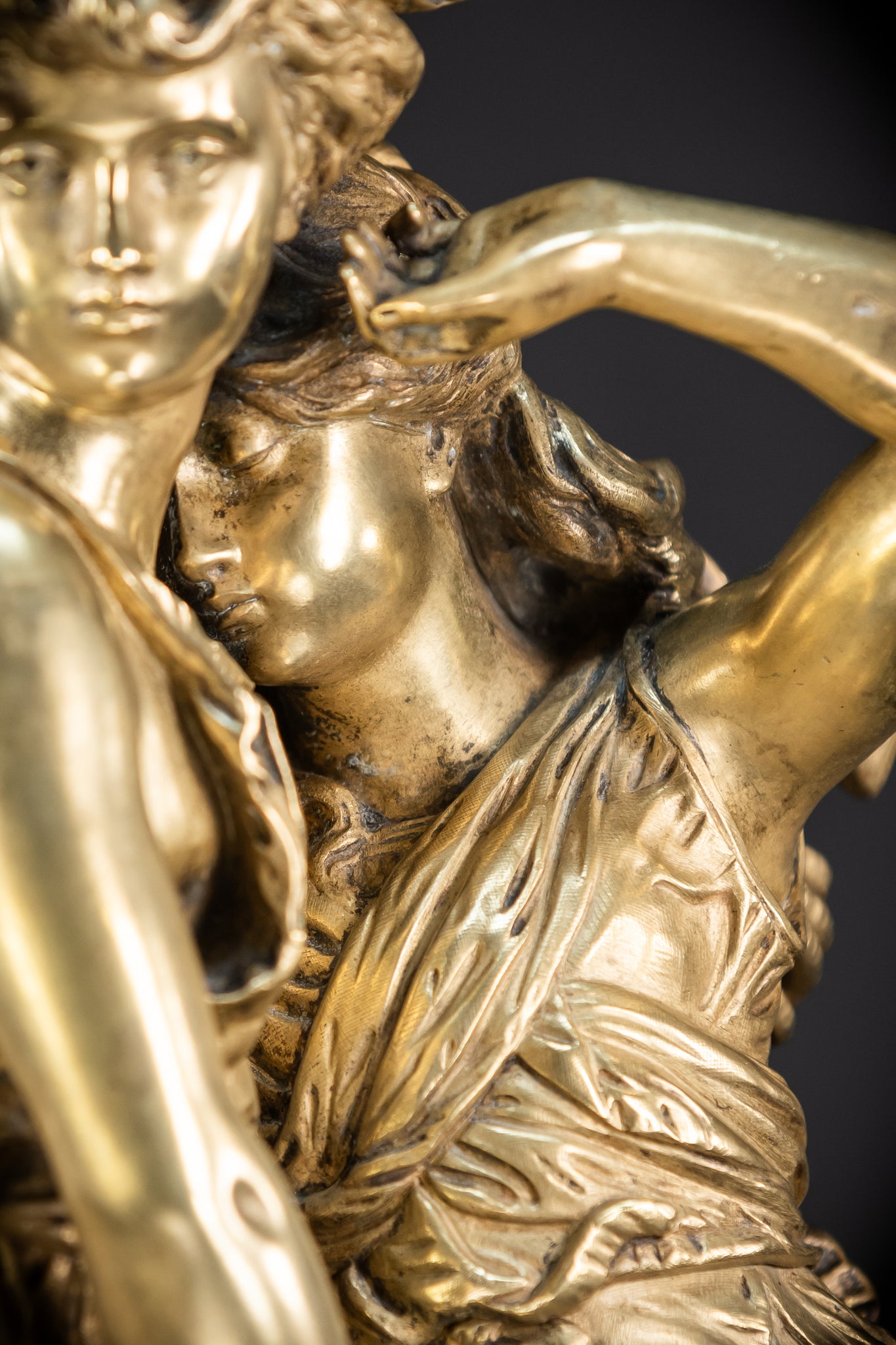 Bronze Sculpture by H Moreau - Two Sisters 1800s Antique