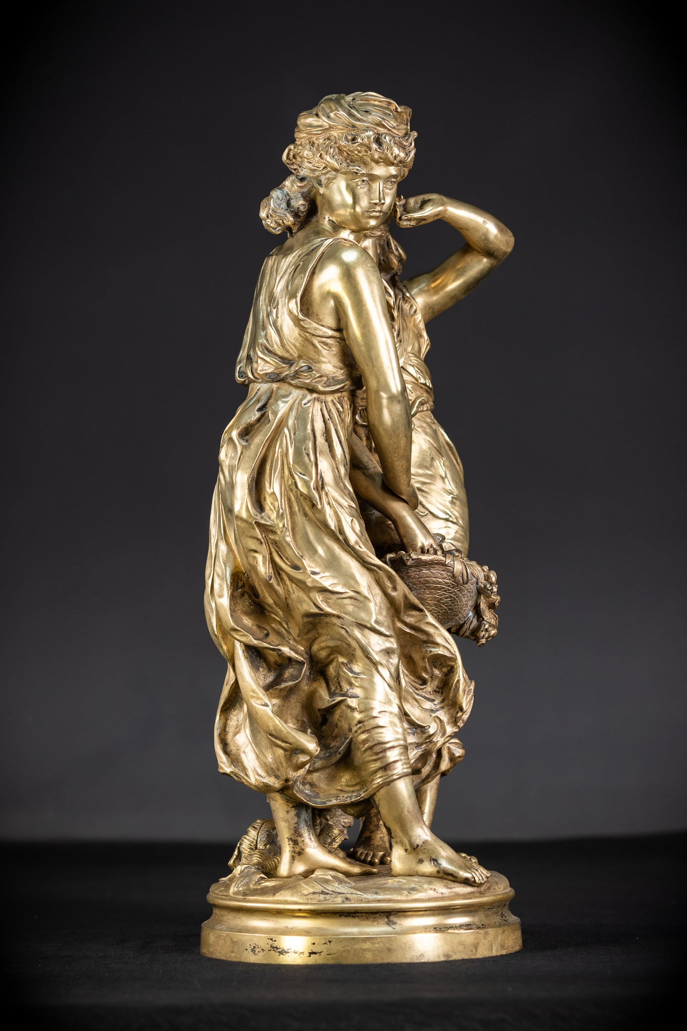 Bronze Sculpture by H Moreau - Two Sisters 1800s Antique