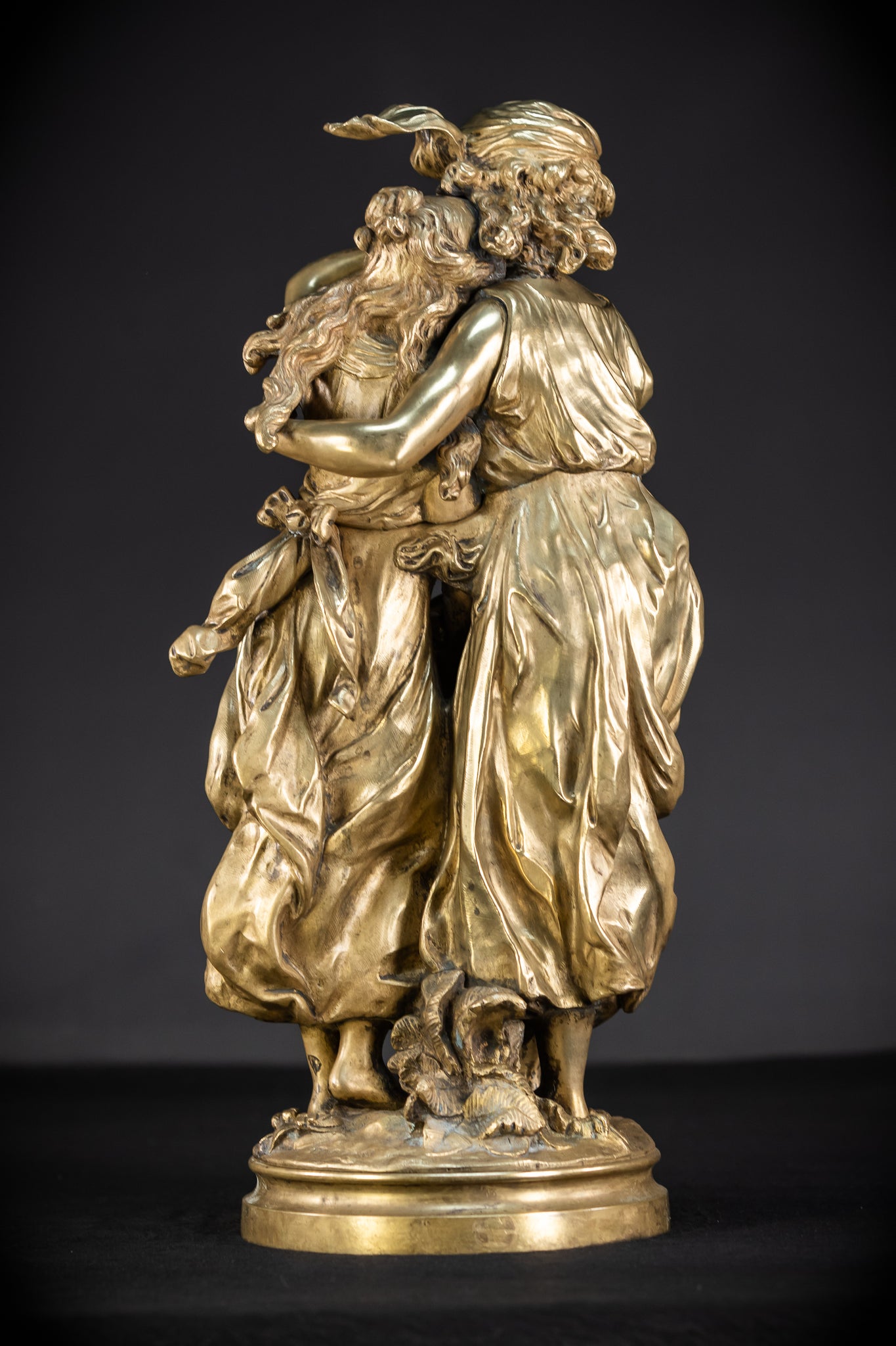 Bronze Sculpture by H Moreau - Two Sisters 1800s Antique