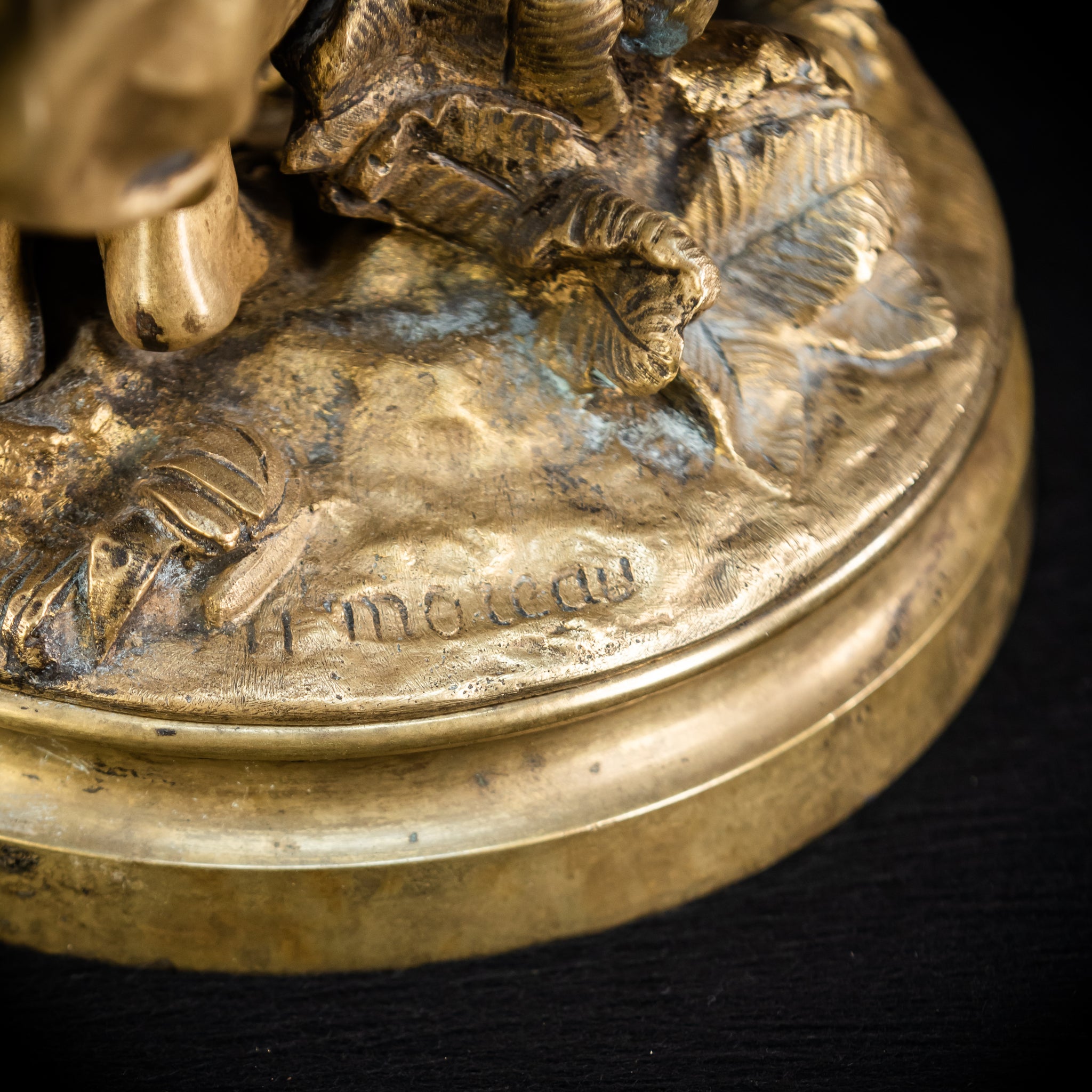 Bronze Sculpture by H Moreau - Two Sisters 1800s Antique