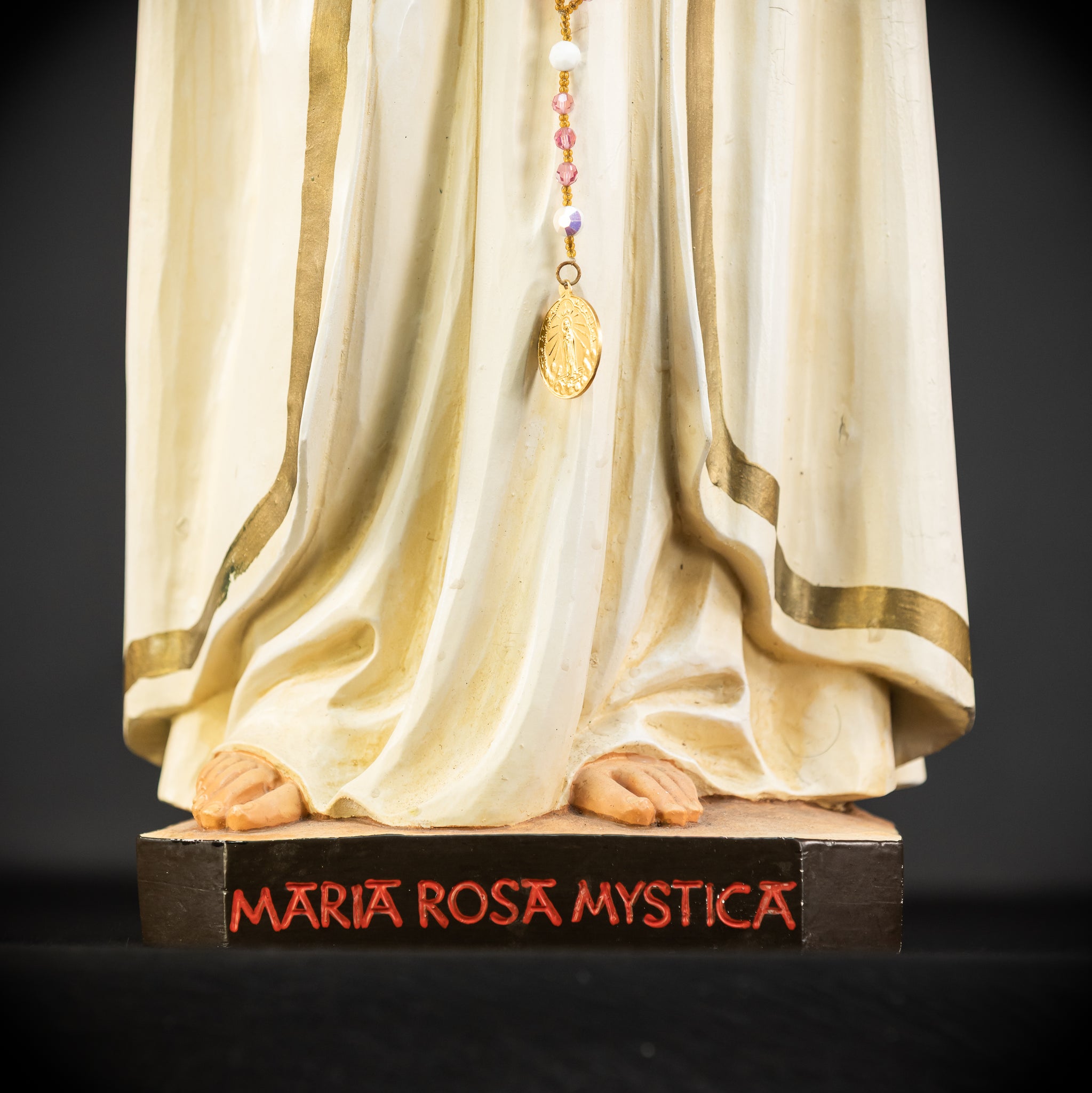 27.6" / 70 cm | Maria Rosa Mystica Wooden Statue