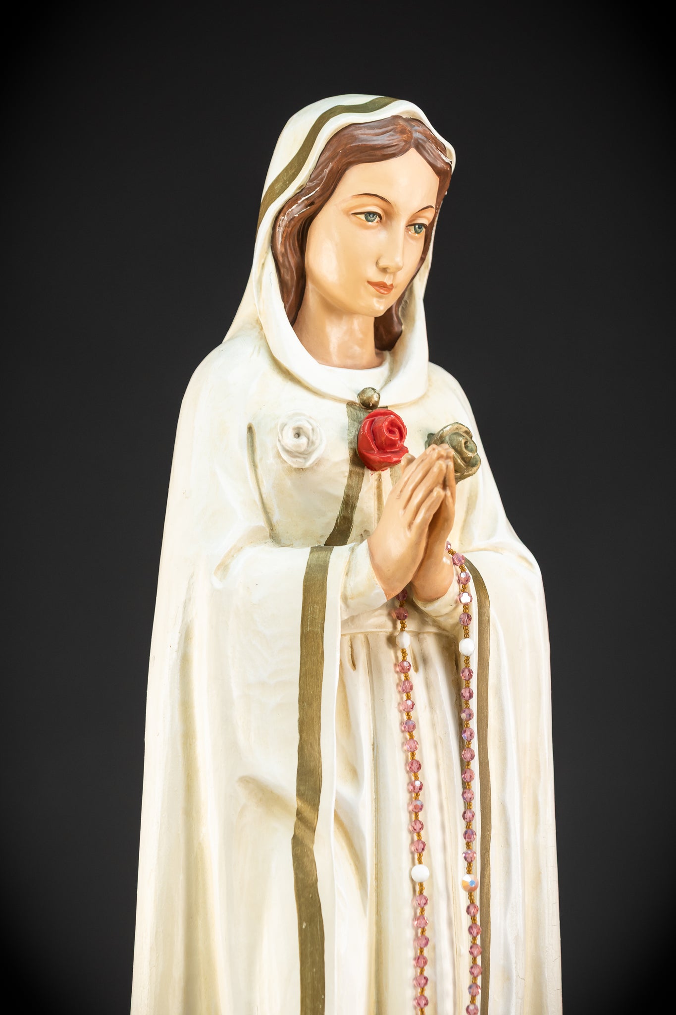 27.6" / 70 cm | Maria Rosa Mystica Wooden Statue