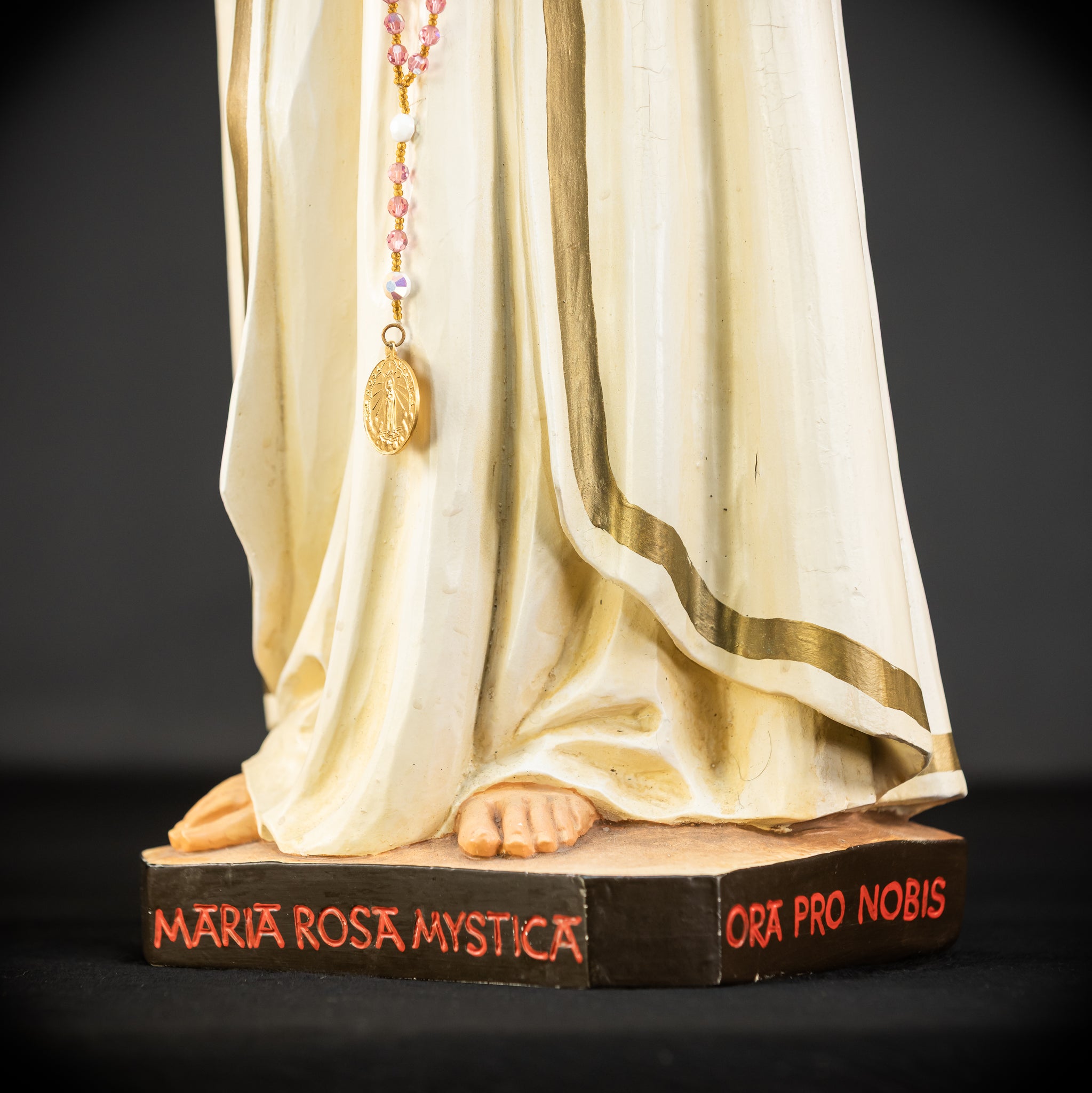 27.6" / 70 cm | Maria Rosa Mystica Wooden Statue