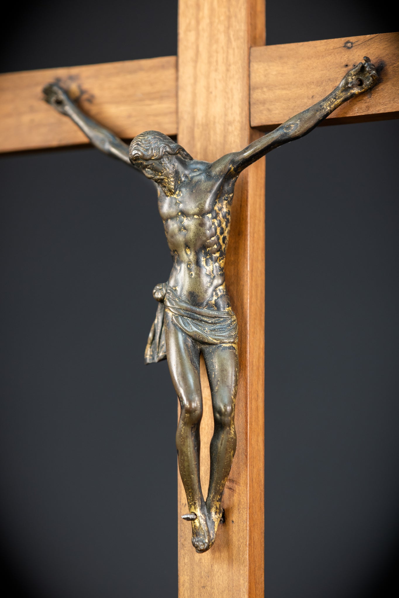 Renaissance Crucifix | Italian 1500s Bronze Corpus | 18.5"