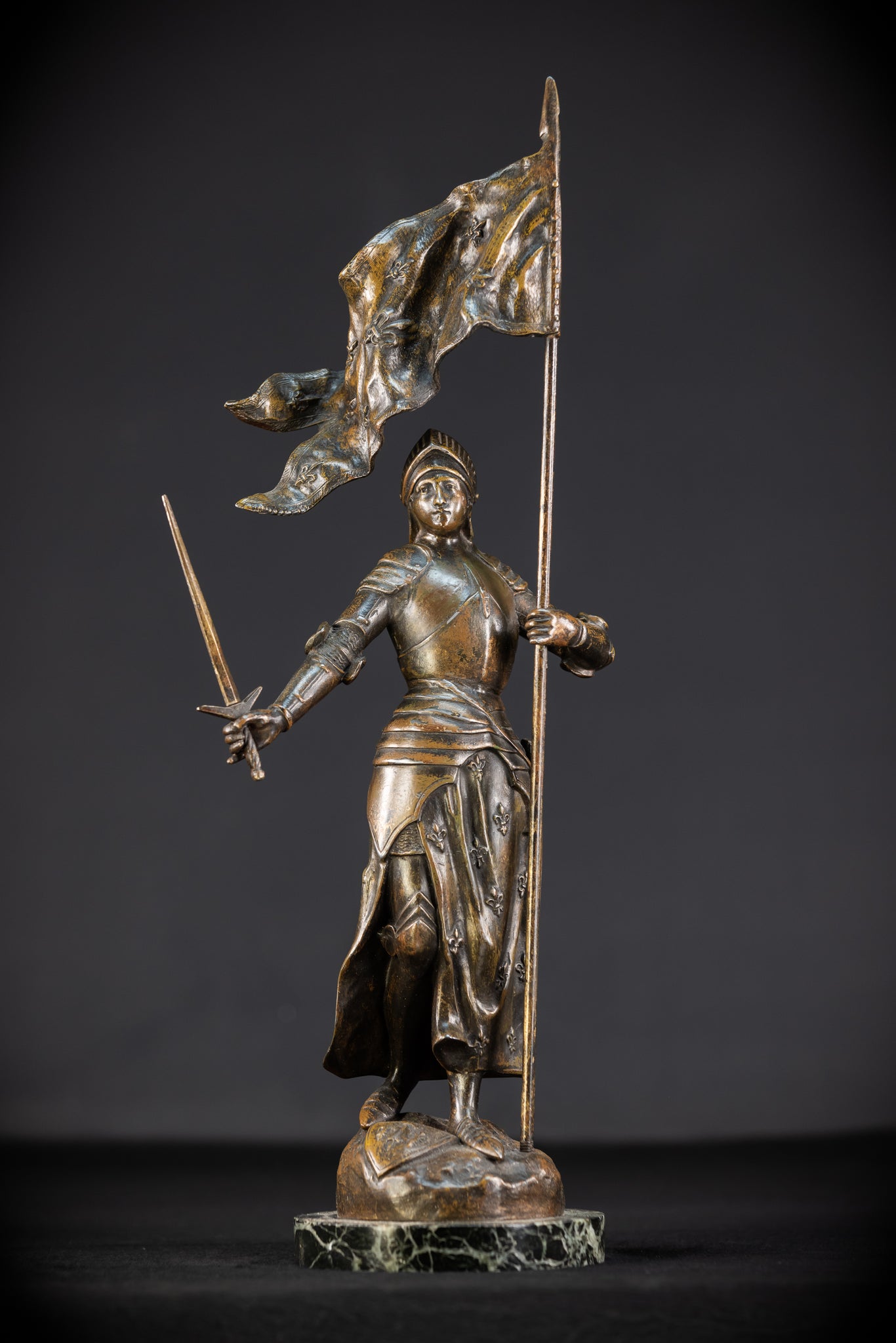 St Joan of Arc Bronzed Metal Sculpture | 20.5"