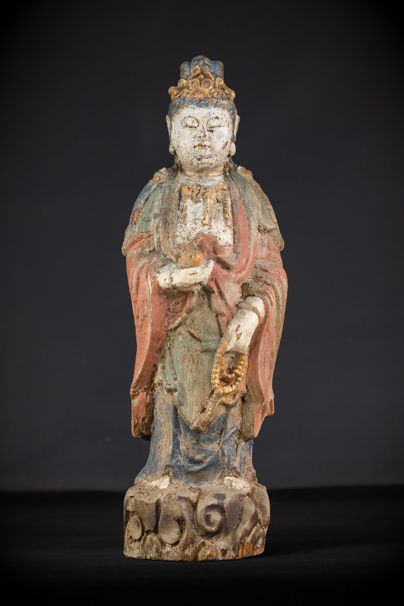 Standing Buddha Antique Sculpture | 18th Century | 22.8"