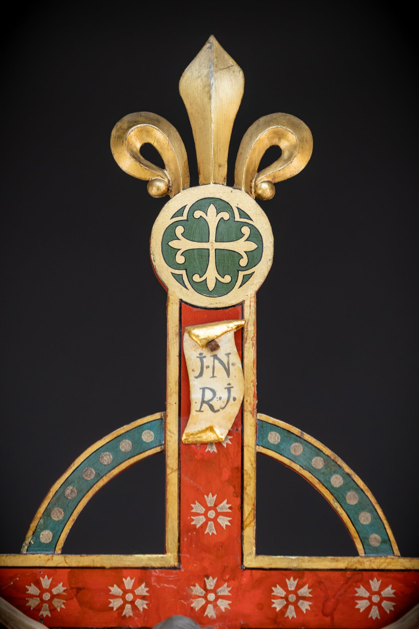 Antique Wood Carved Crucifix | 1800s Antique | 37.4 inches / 95 cm