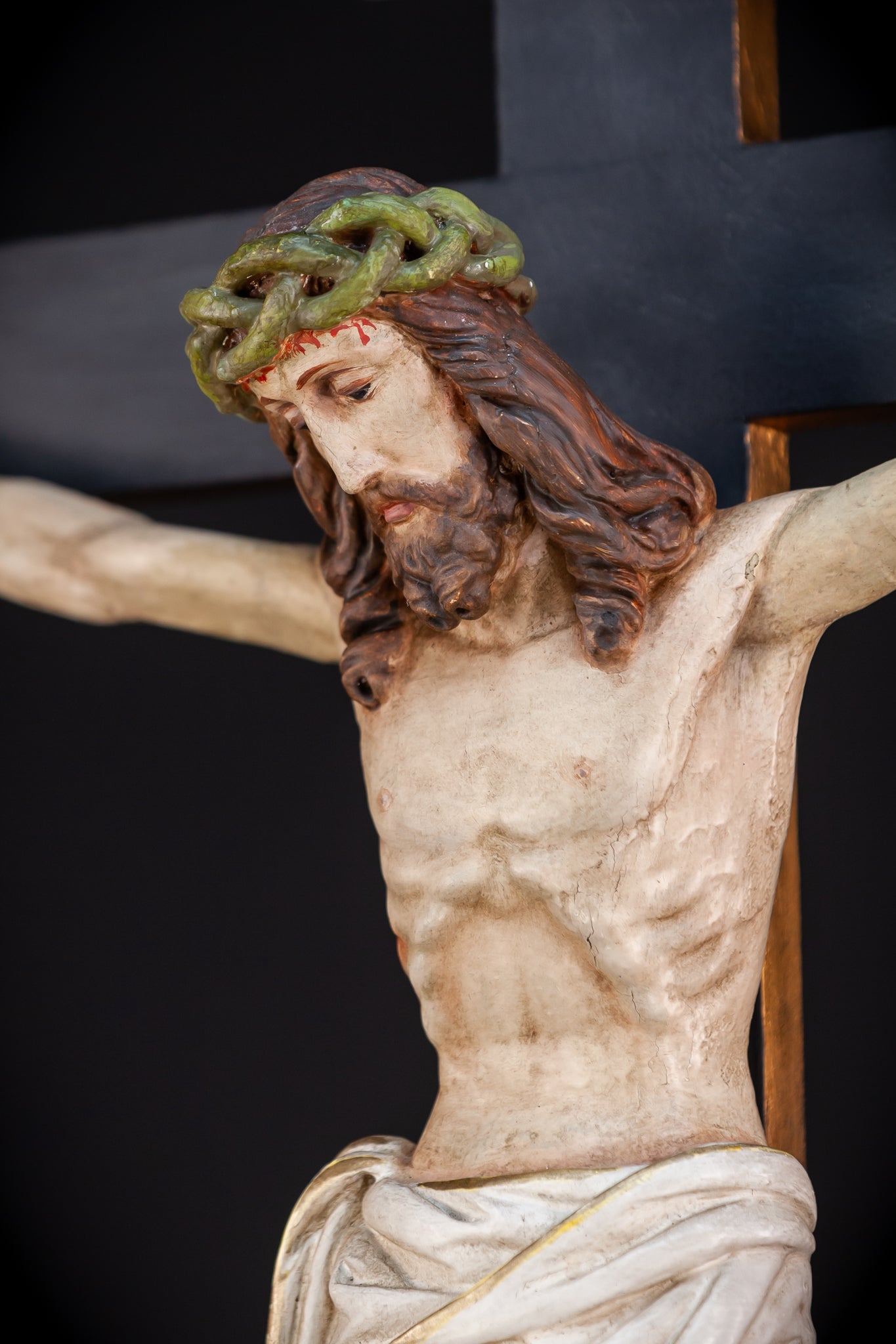 Wall Crucifix | 1900s Antique | 30"/ 76 cm