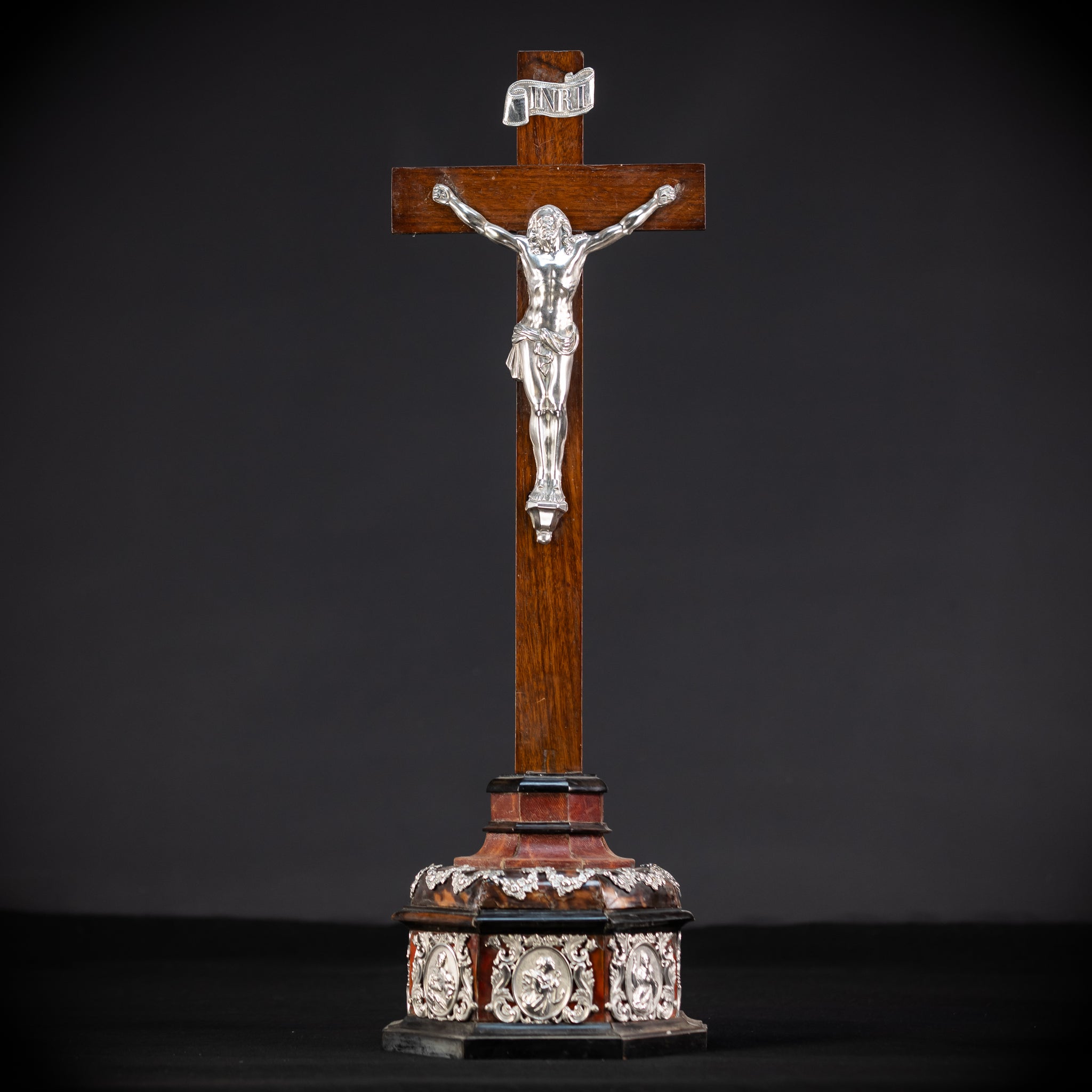 Altar Crucifix | Solid Silver Jesus Christ Antique 22"