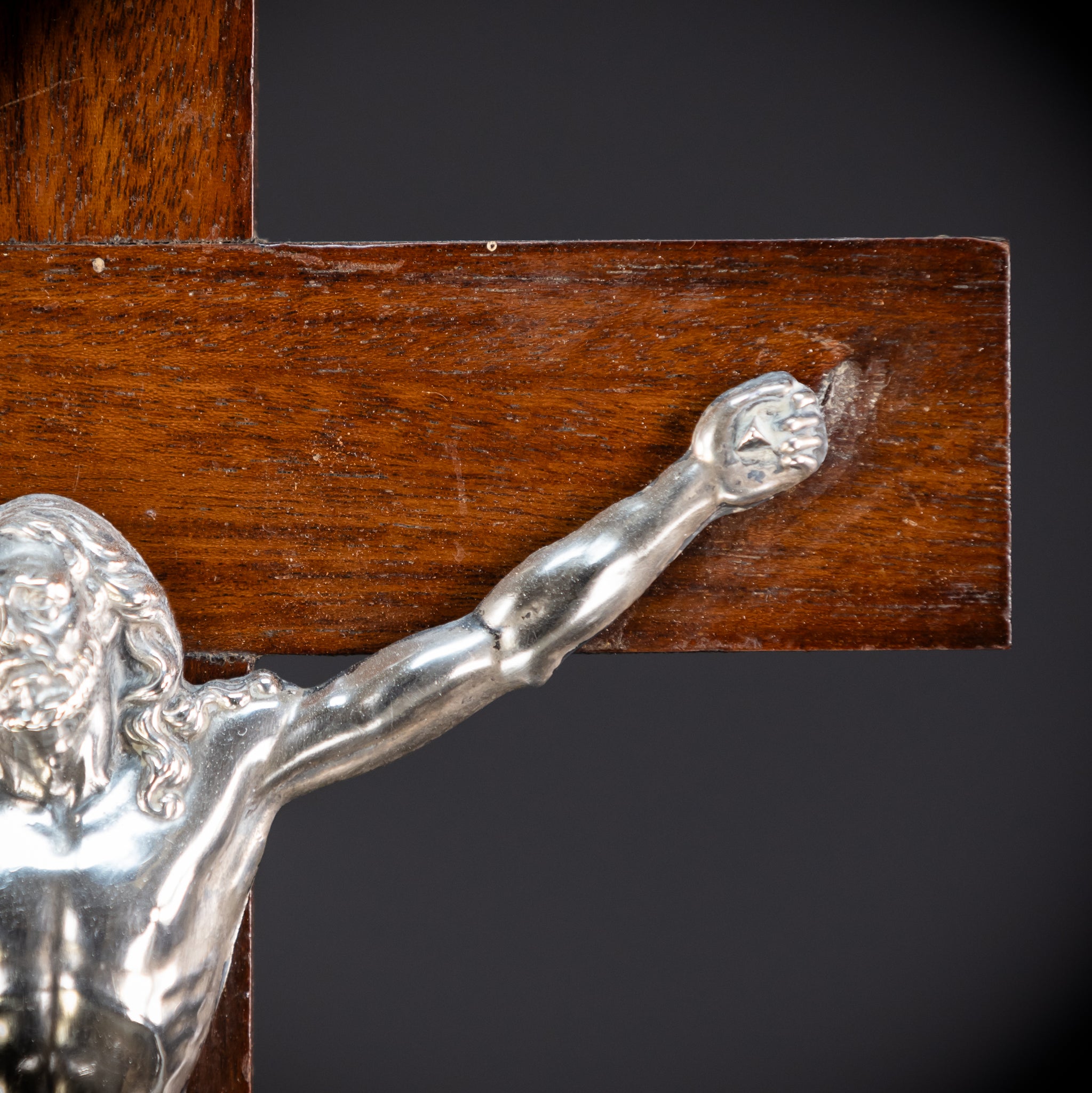 Altar Crucifix | Solid Silver Jesus Christ Antique 22"