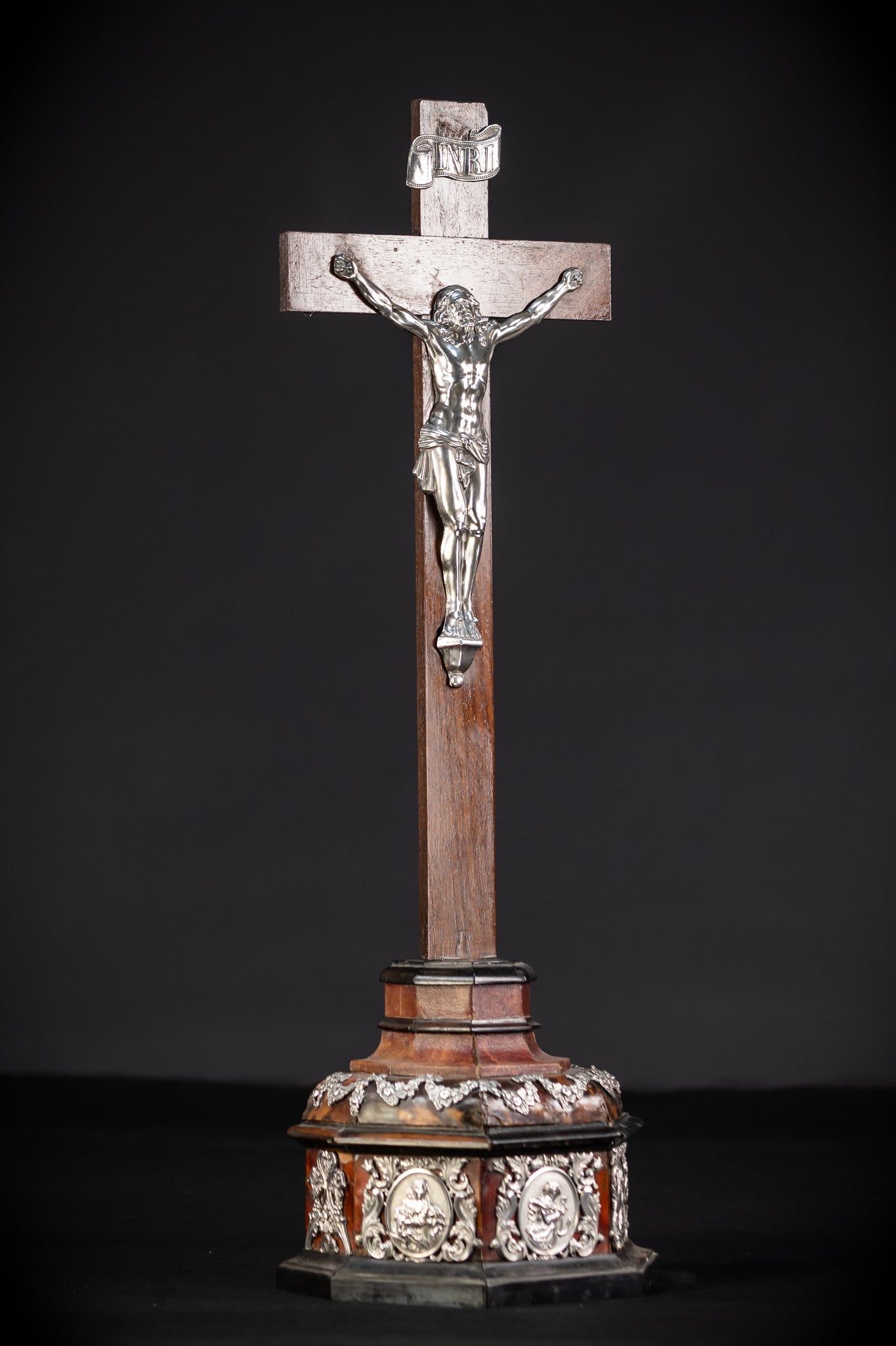 Altar Crucifix | Solid Silver Jesus Christ Antique 22"