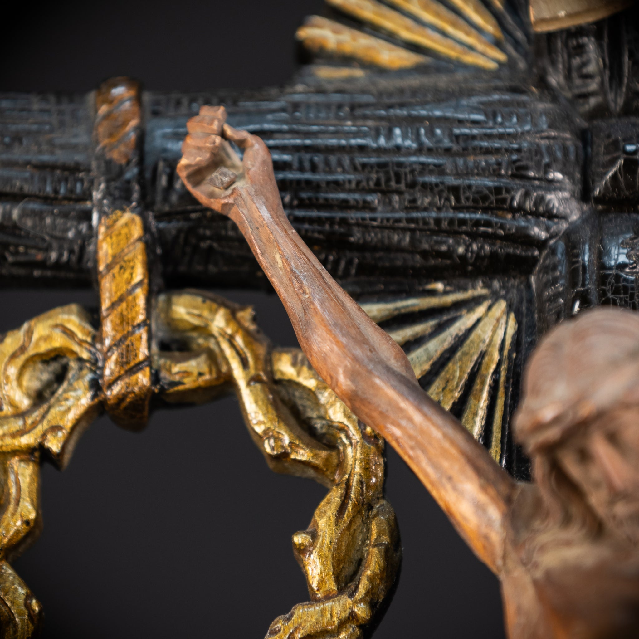 Altar Crucifix | Wood Carving | 1900s Antique