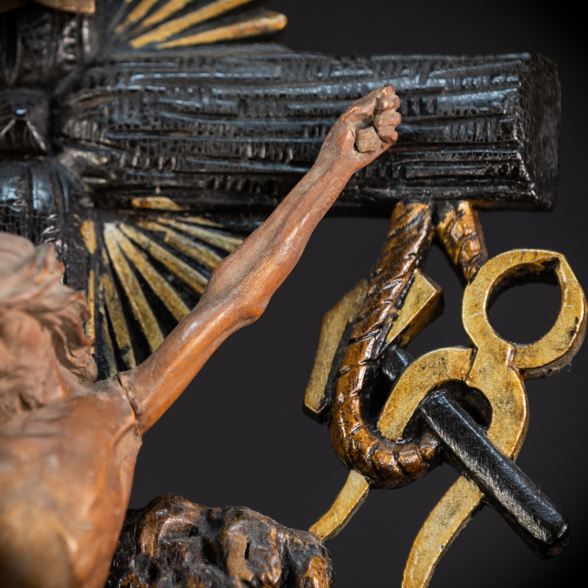Altar Crucifix | Wood Carving | 1900s Antique