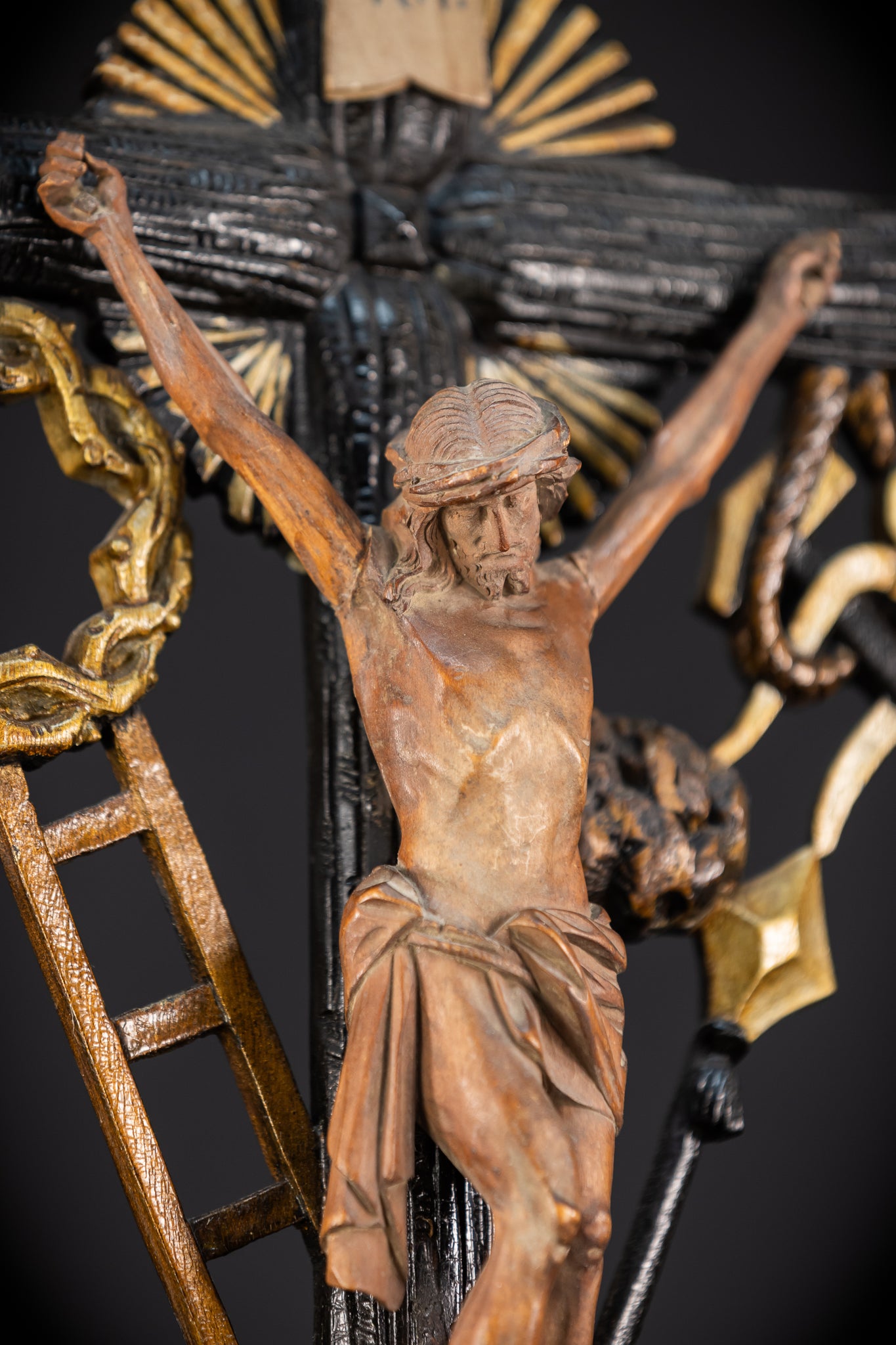 Altar Crucifix | Wood Carving | 1900s Antique