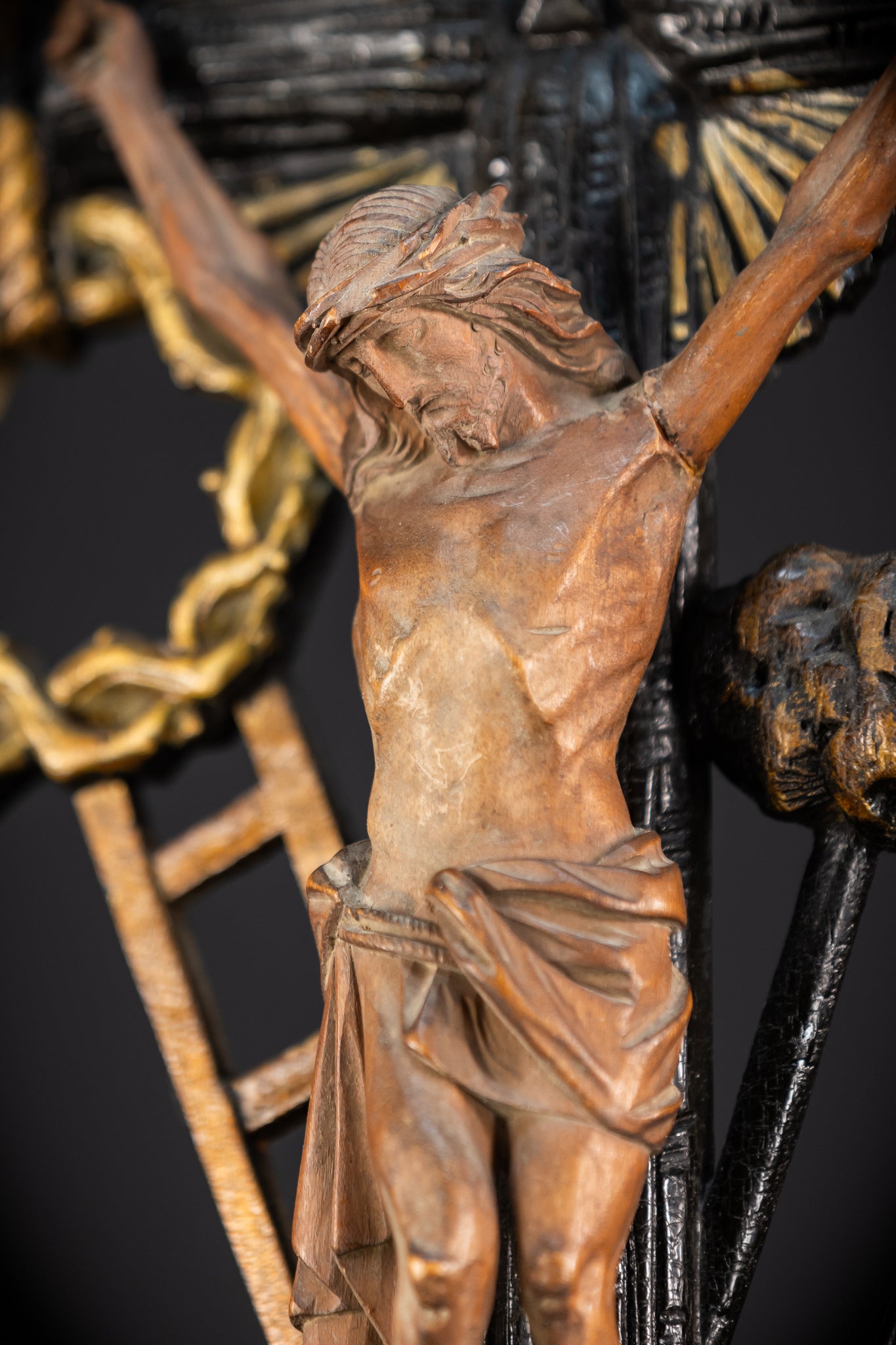 Altar Crucifix | Wood Carving | 1900s Antique