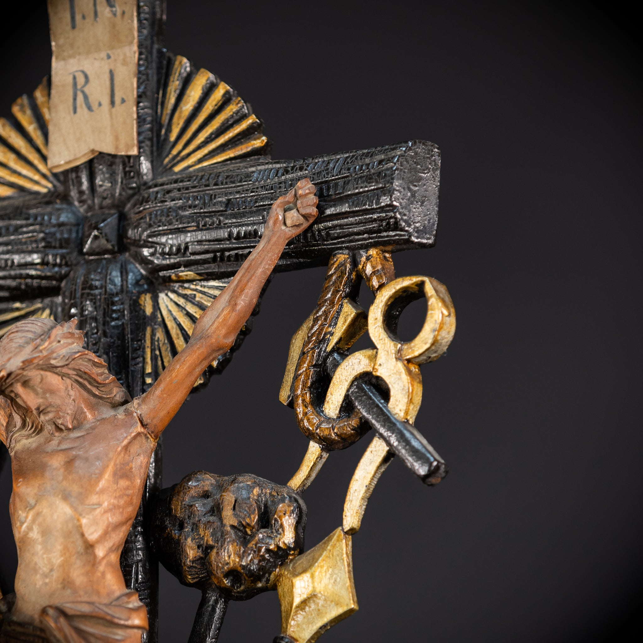 Altar Crucifix | Wood Carving | 1900s Antique