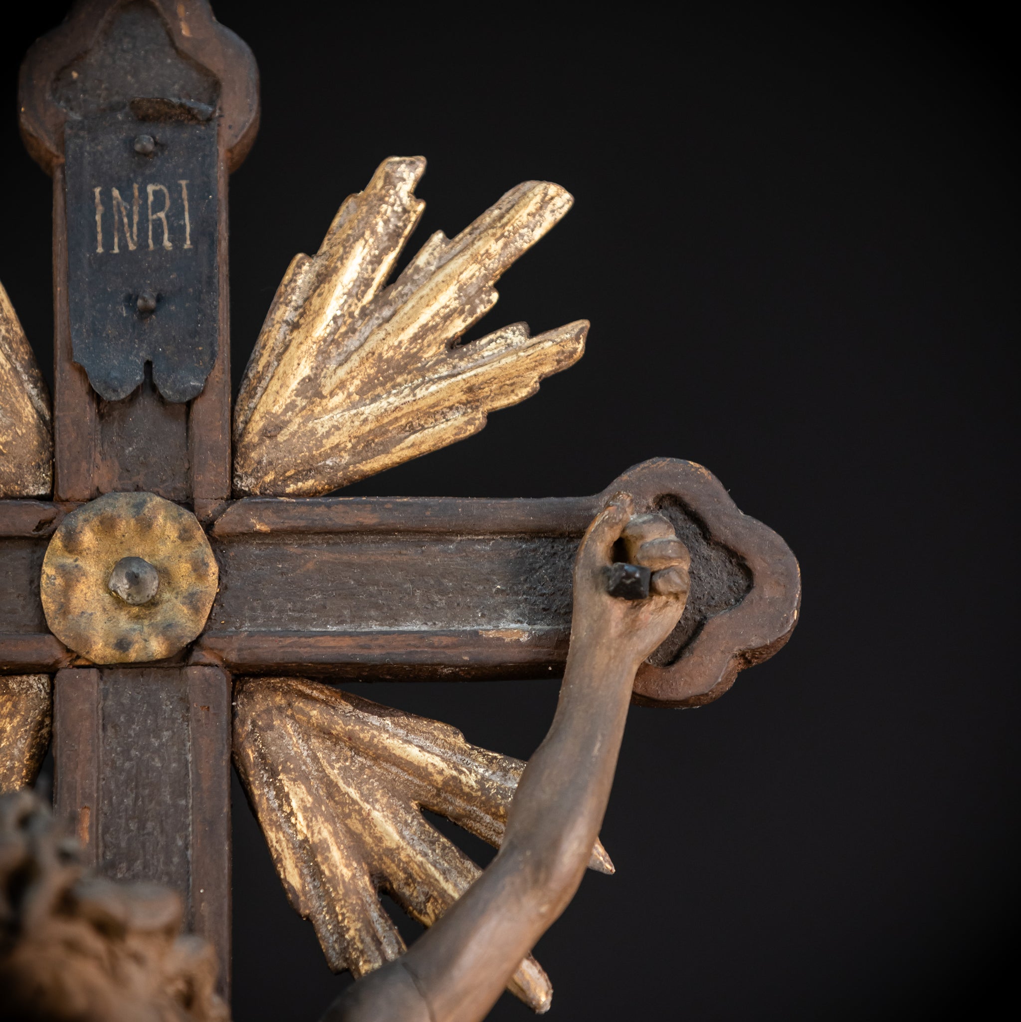 Altar Crucifix | Wood Carving | 1793 Antique