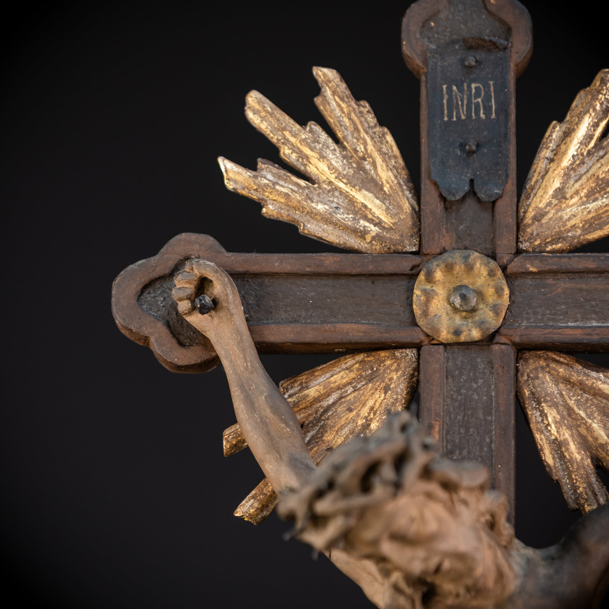 Altar Crucifix | Wood Carving | 1793 Antique