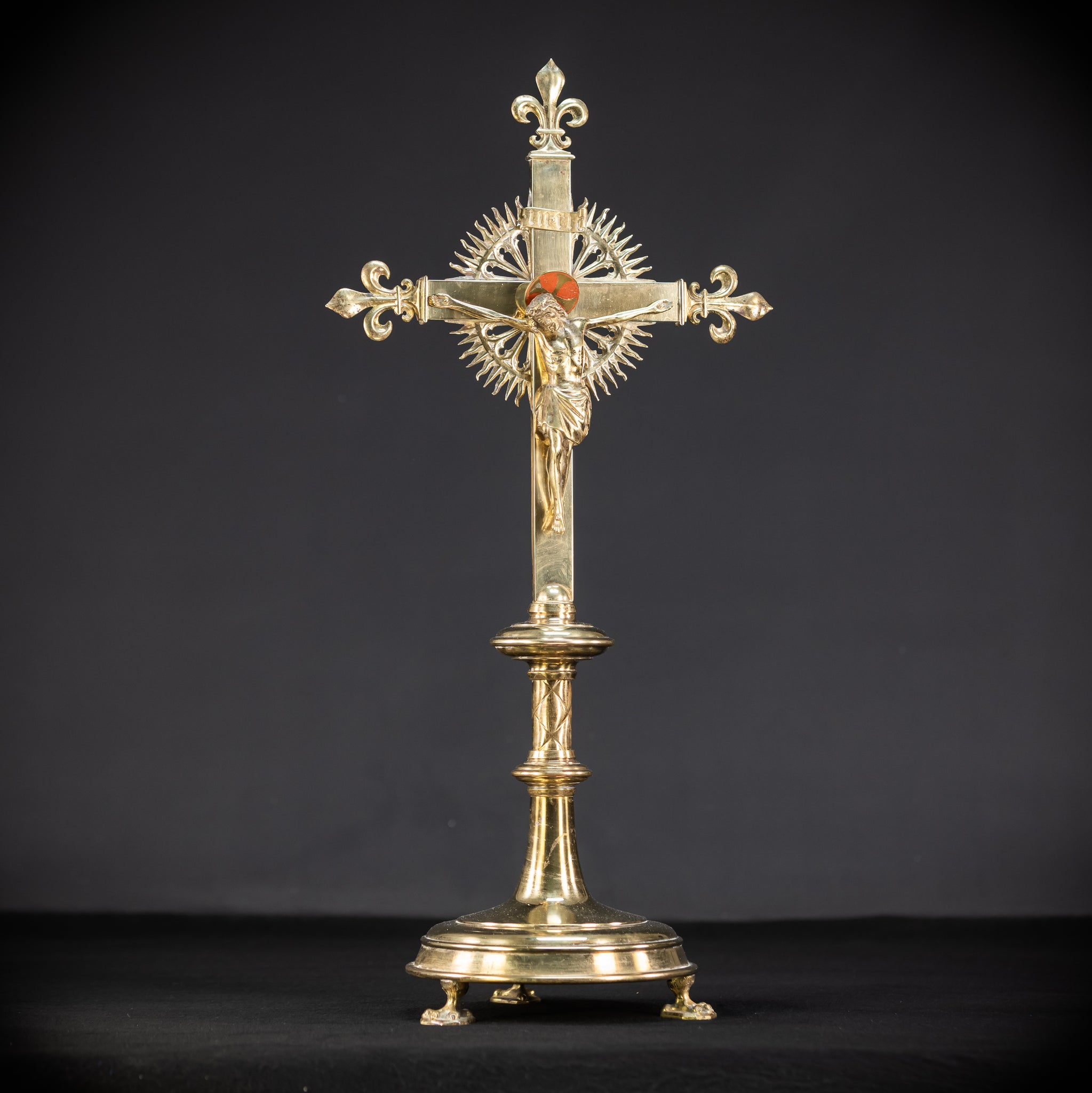 Crucifix Altar | French 1800s Gilded Bronze | 23.6"