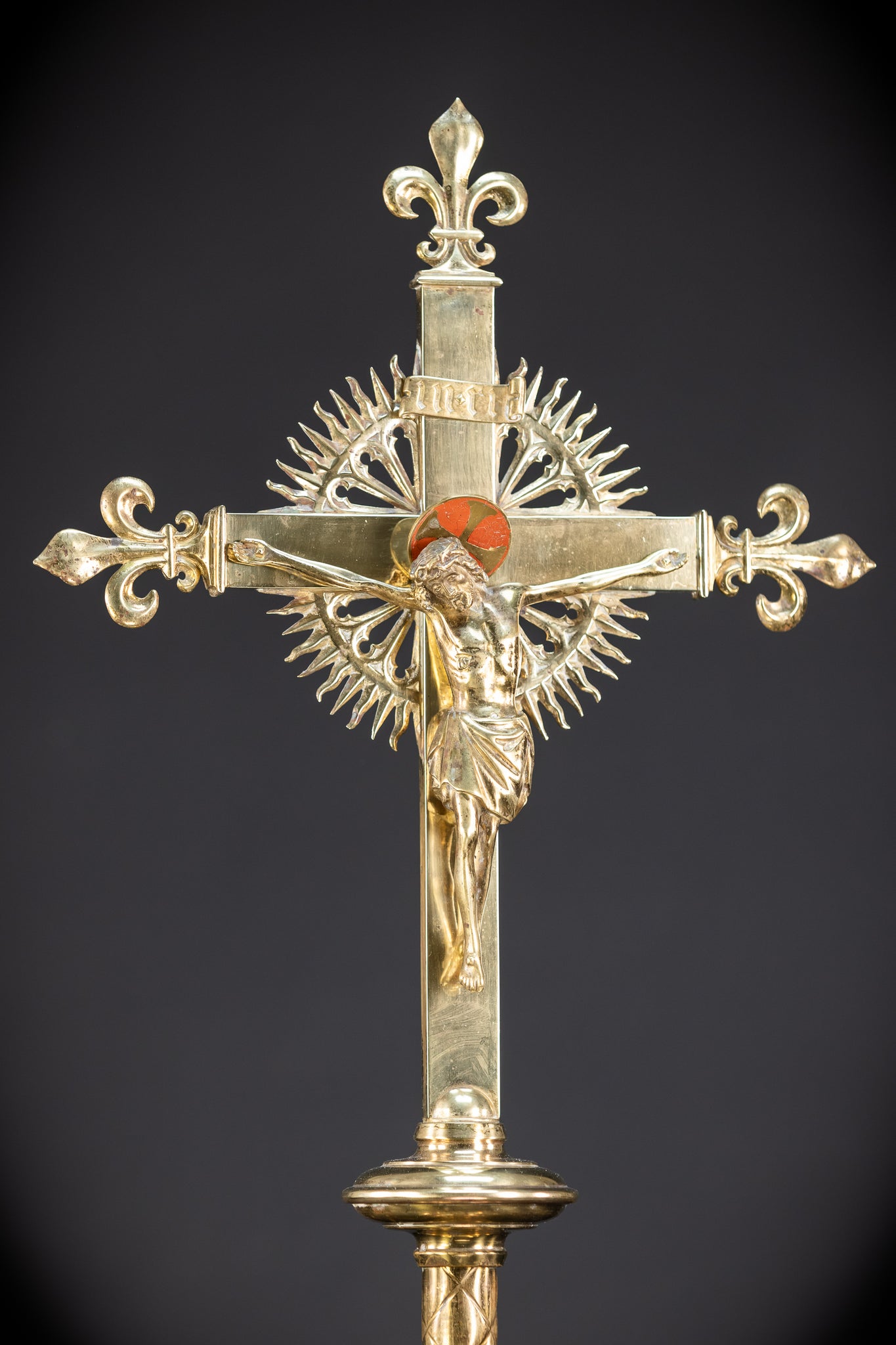 Crucifix Altar | French 1800s Gilded Bronze | 23.6"