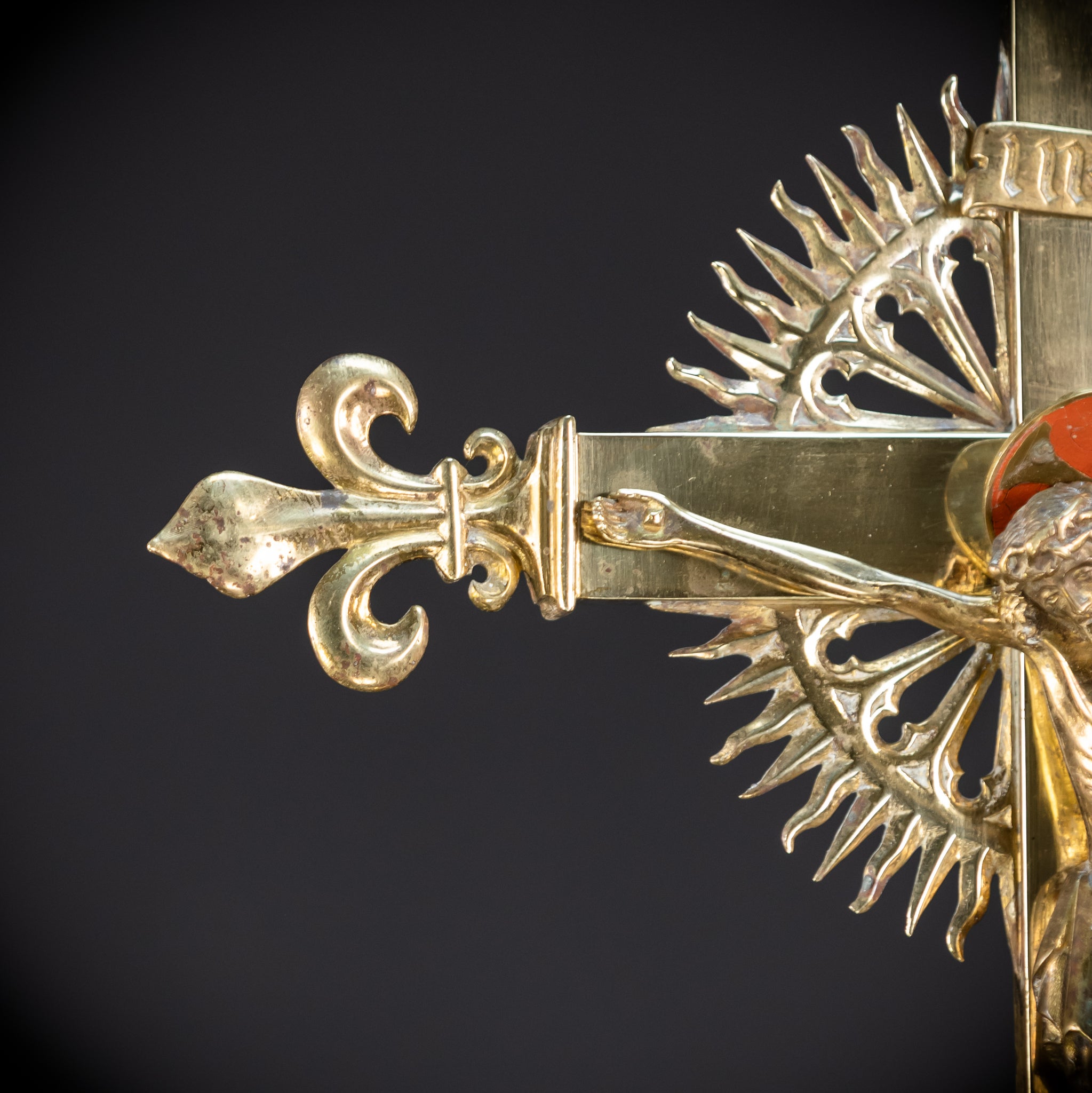 Crucifix Altar | French 1800s Gilded Bronze | 23.6"