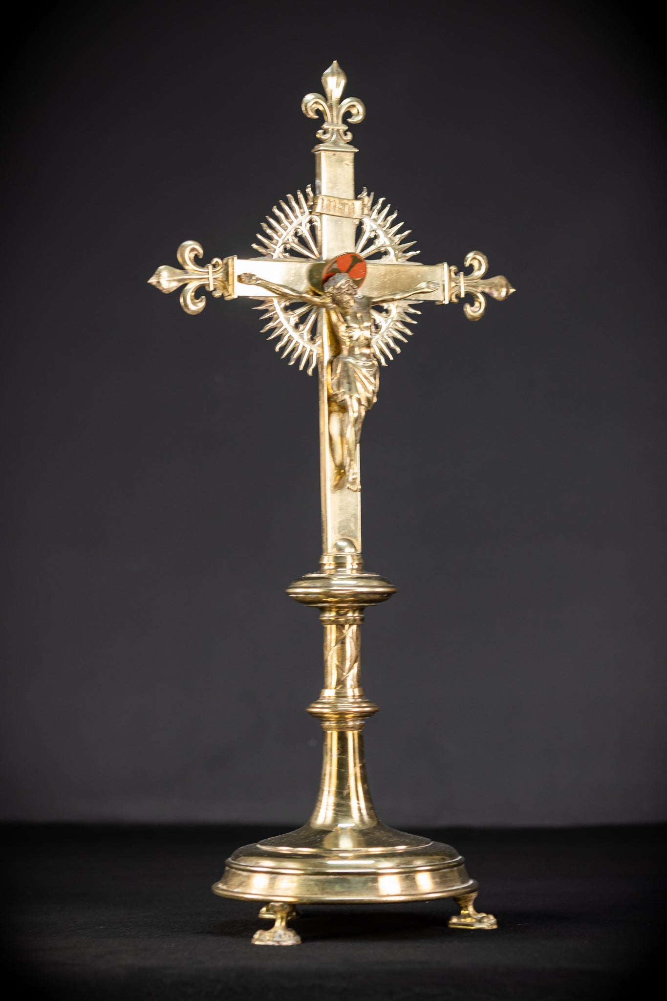 Crucifix Altar | French 1800s Gilded Bronze | 23.6"