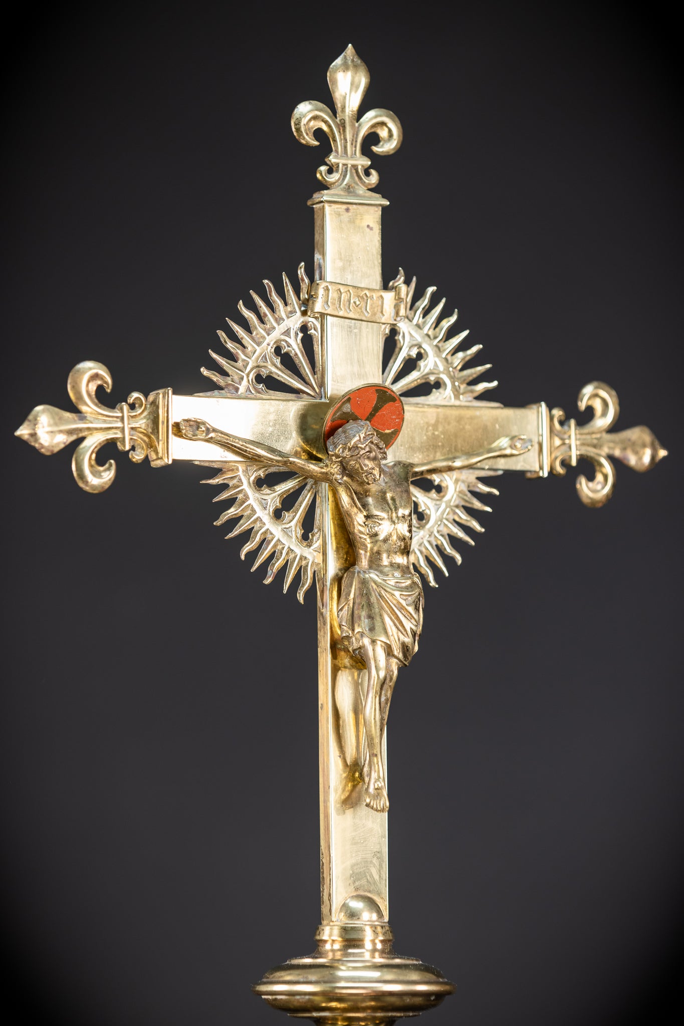 Crucifix Altar | French 1800s Gilded Bronze | 23.6"