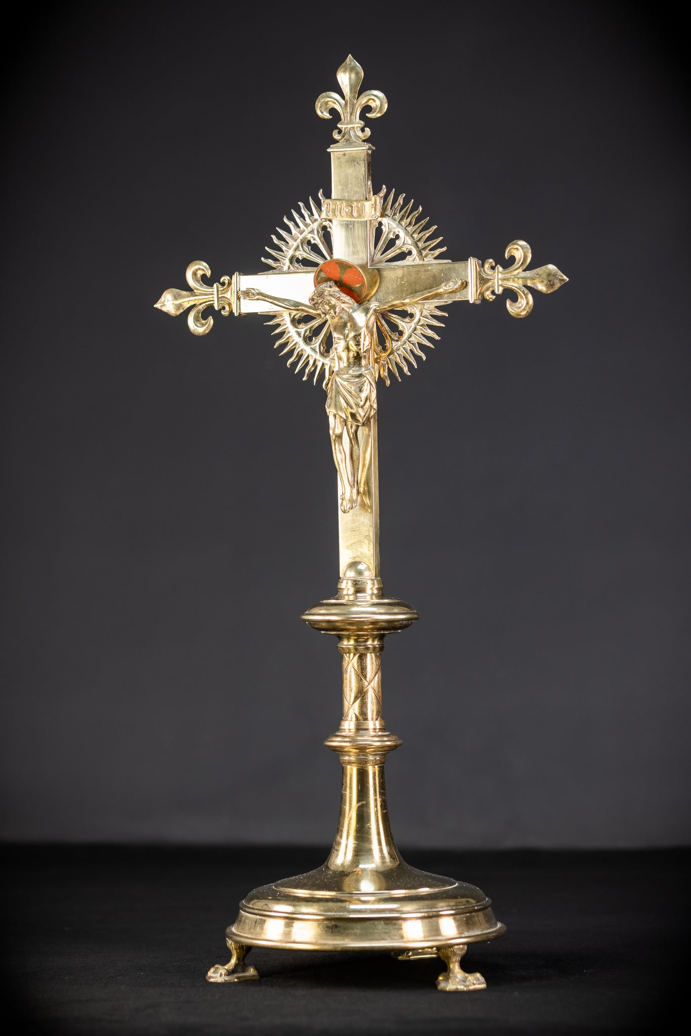 Crucifix Altar | French 1800s Gilded Bronze | 23.6"