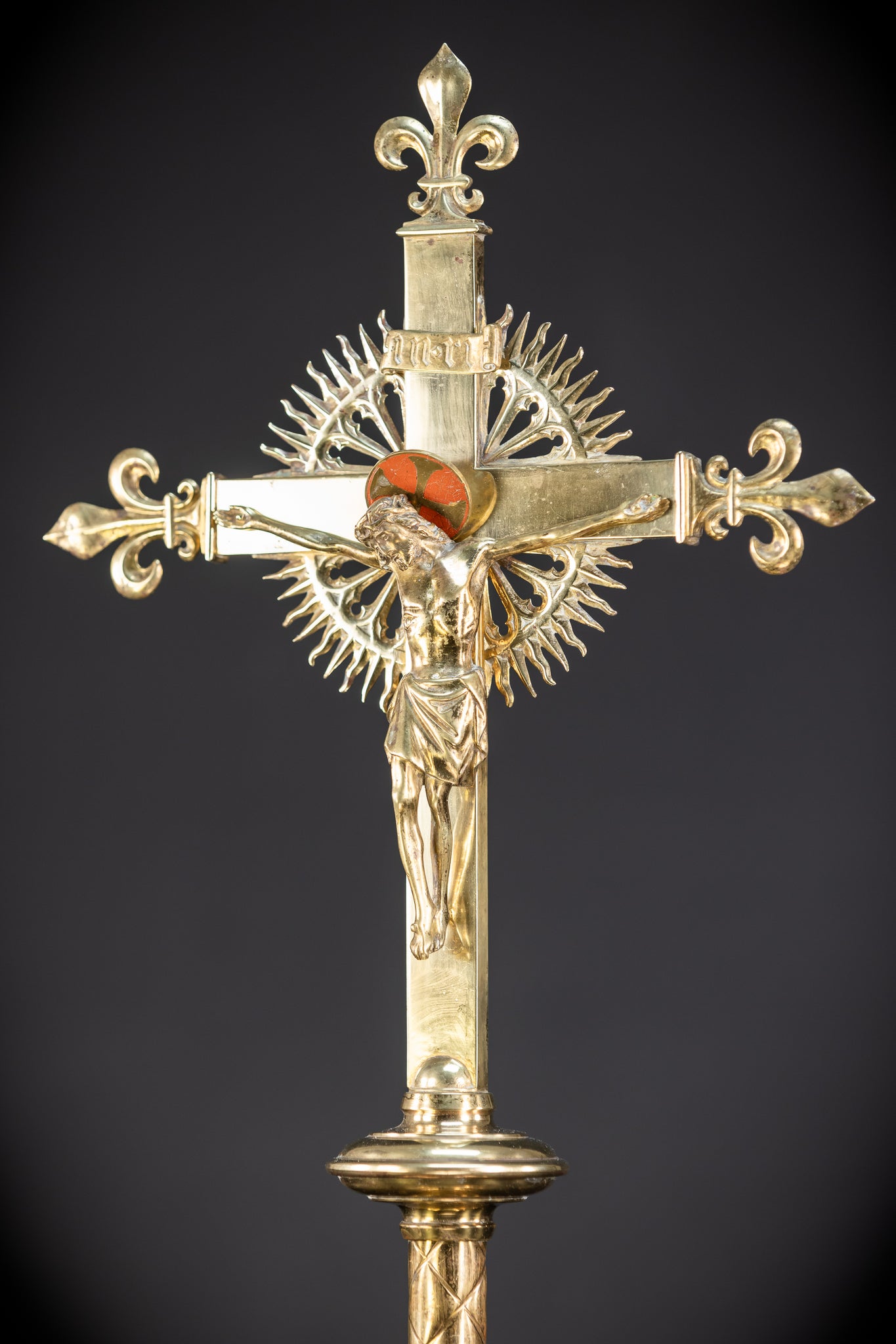 Crucifix Altar | French 1800s Gilded Bronze | 23.6"