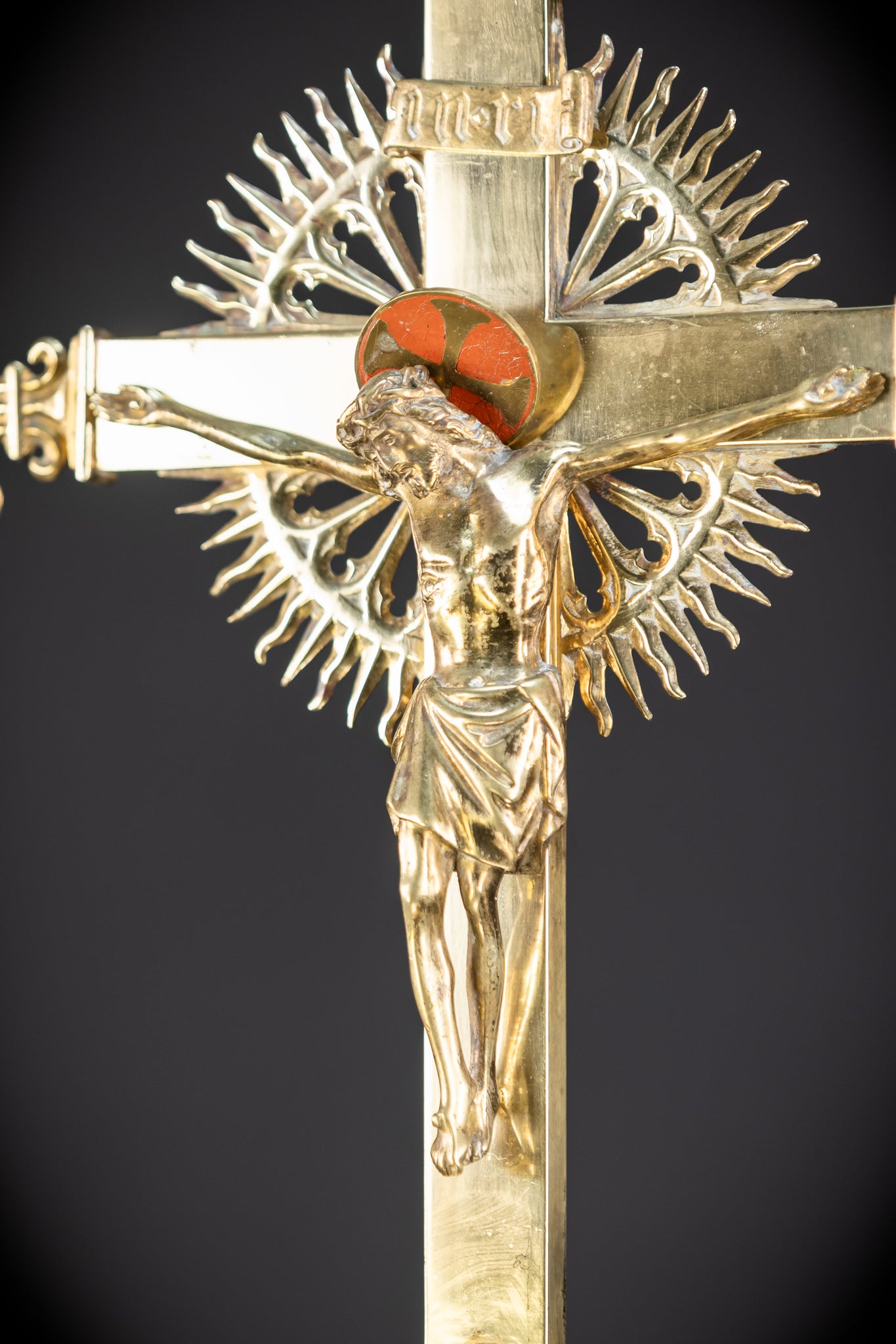 Crucifix Altar | French 1800s Gilded Bronze | 23.6"