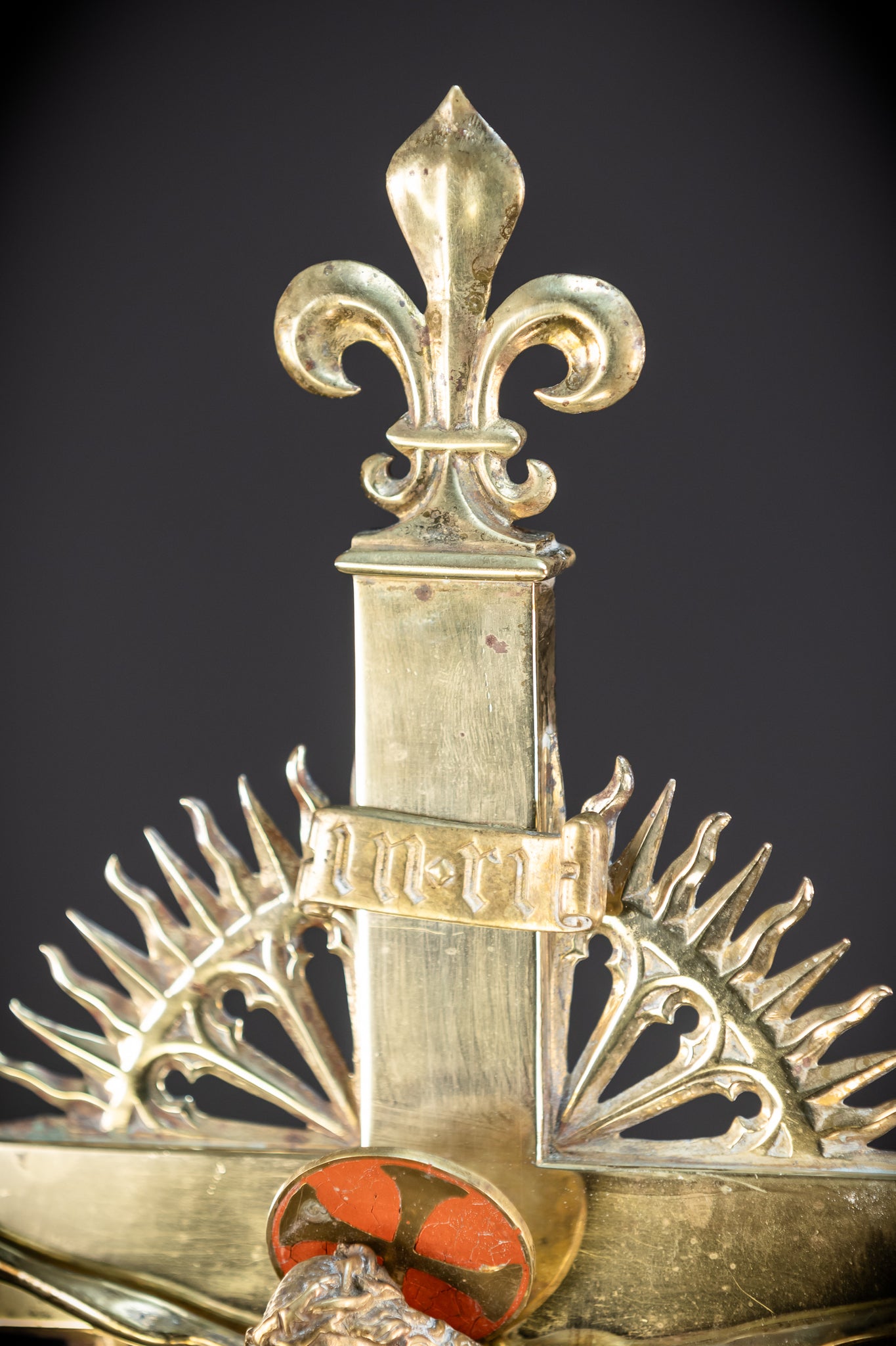 Crucifix Altar | French 1800s Gilded Bronze | 23.6"