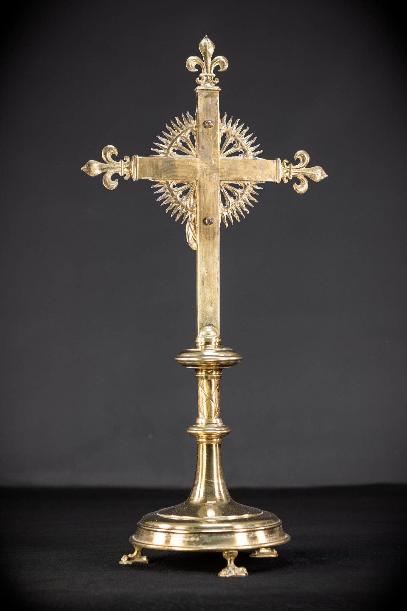 Crucifix Altar | French 1800s Gilded Bronze | 23.6"