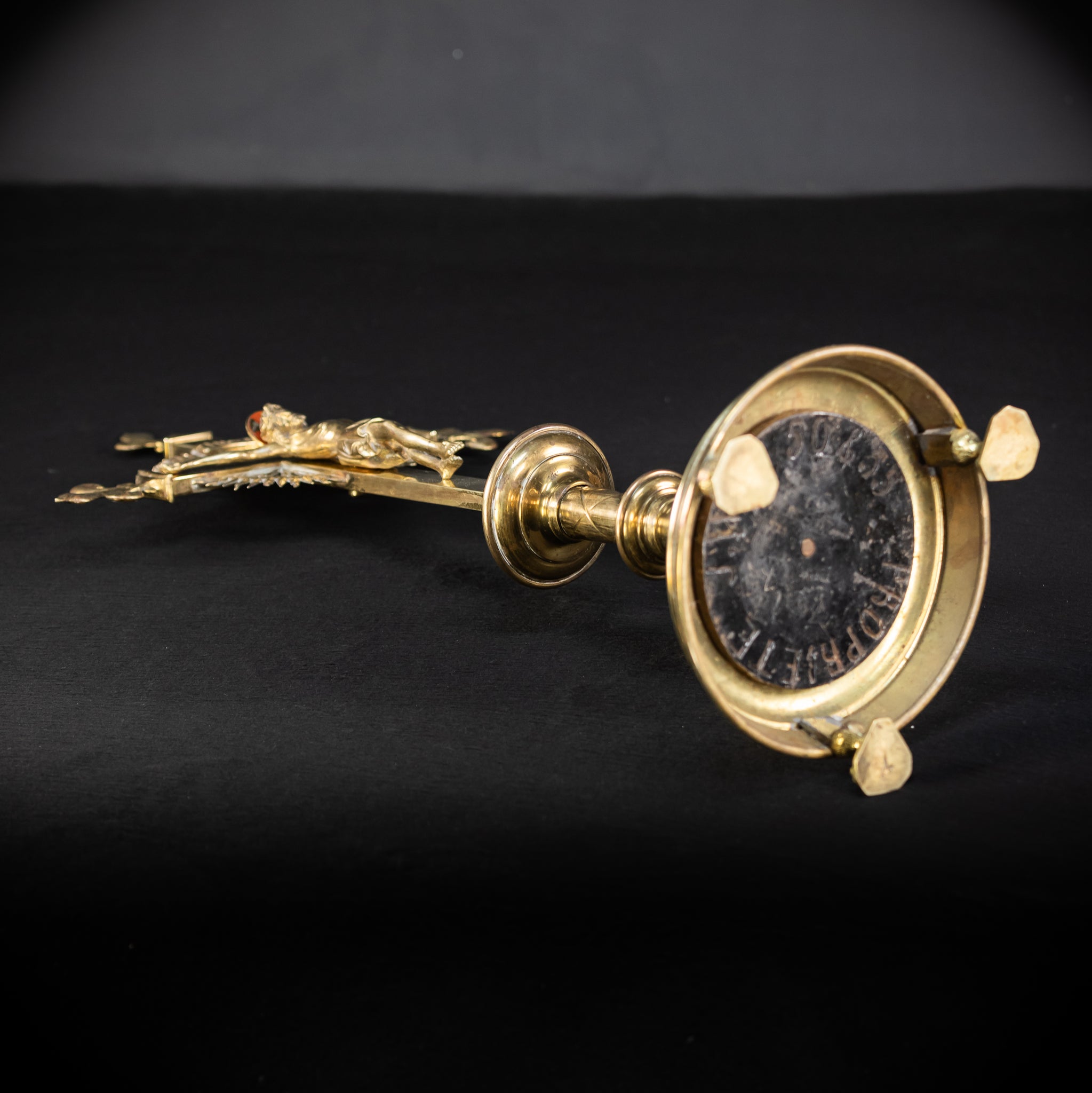 Crucifix Altar | French 1800s Gilded Bronze | 23.6"