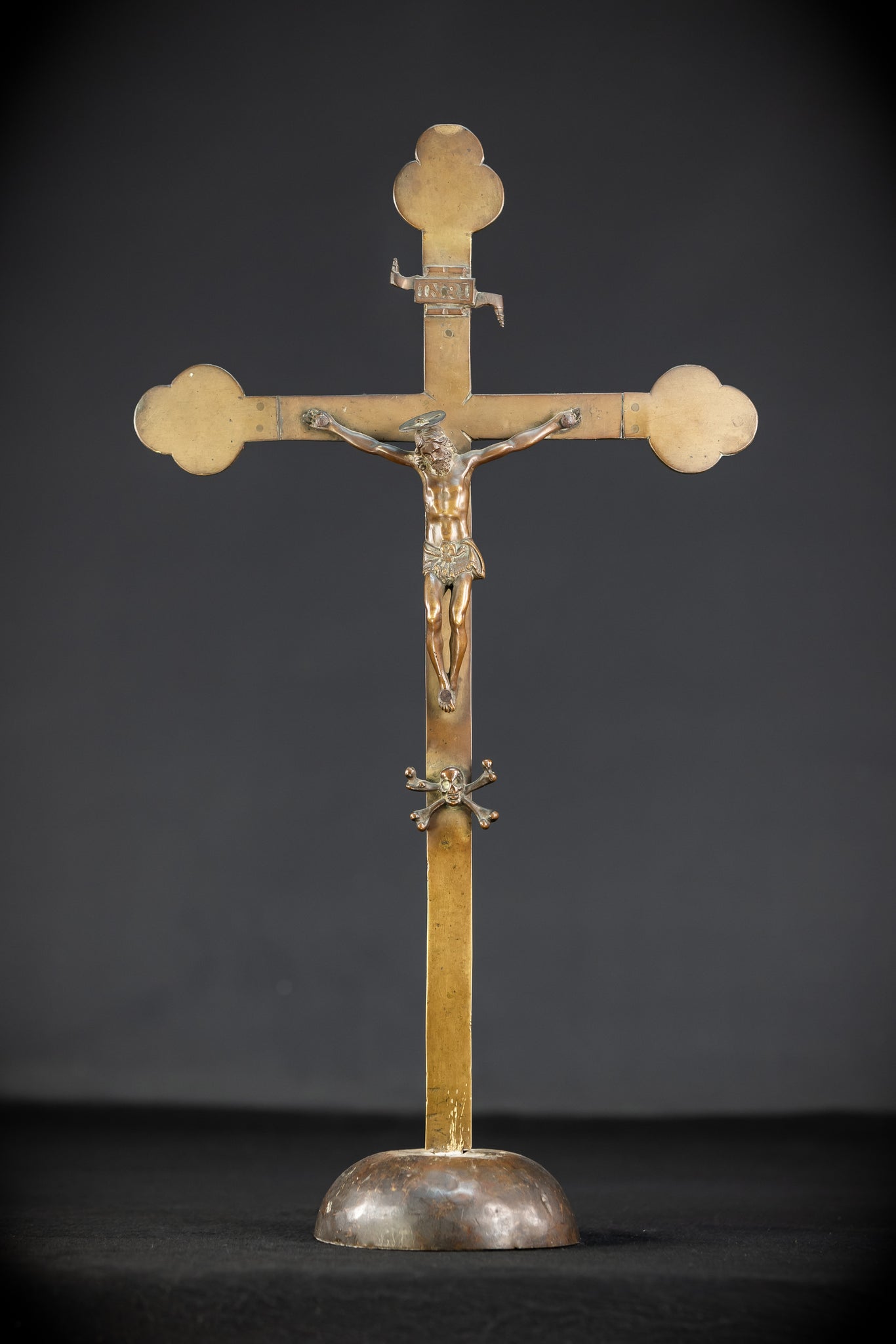 Crucifix Altar | French 1500s Antique Bronze | 20.3"
