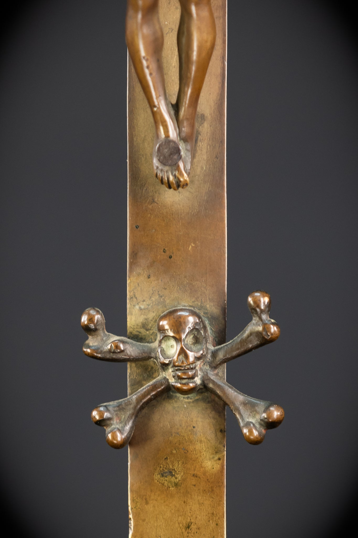 Crucifix Altar | French 1500s Antique Bronze | 20.3"