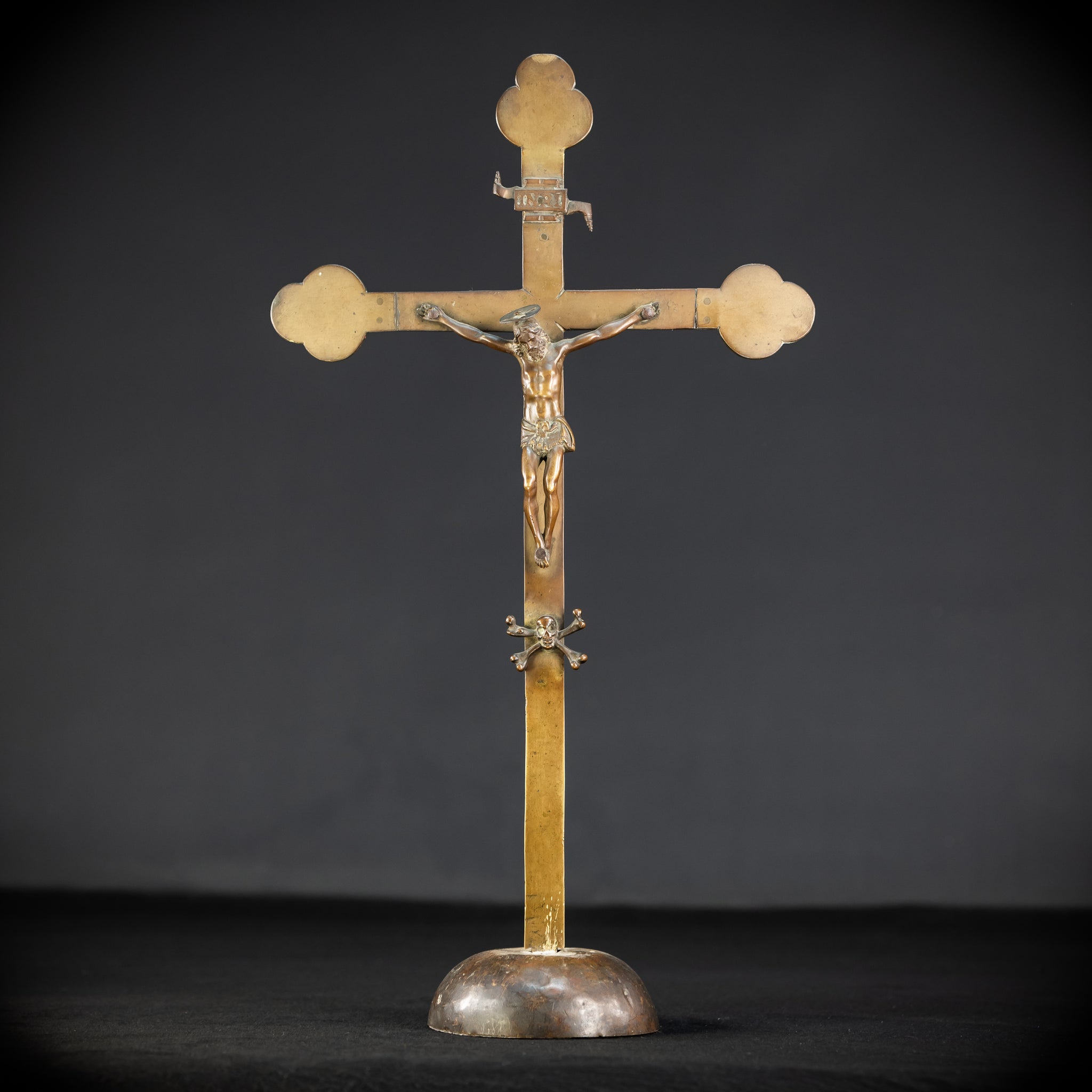 Crucifix Altar | French 1500s Antique Bronze | 20.3"