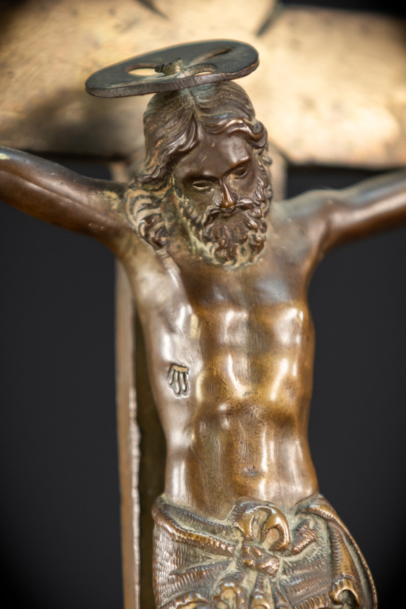 Crucifix Altar | French 1500s Antique Bronze | 20.3"