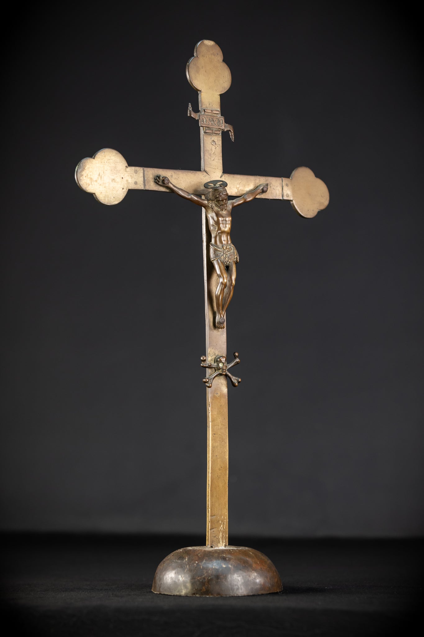 Crucifix Altar | French 1500s Antique Bronze | 20.3"