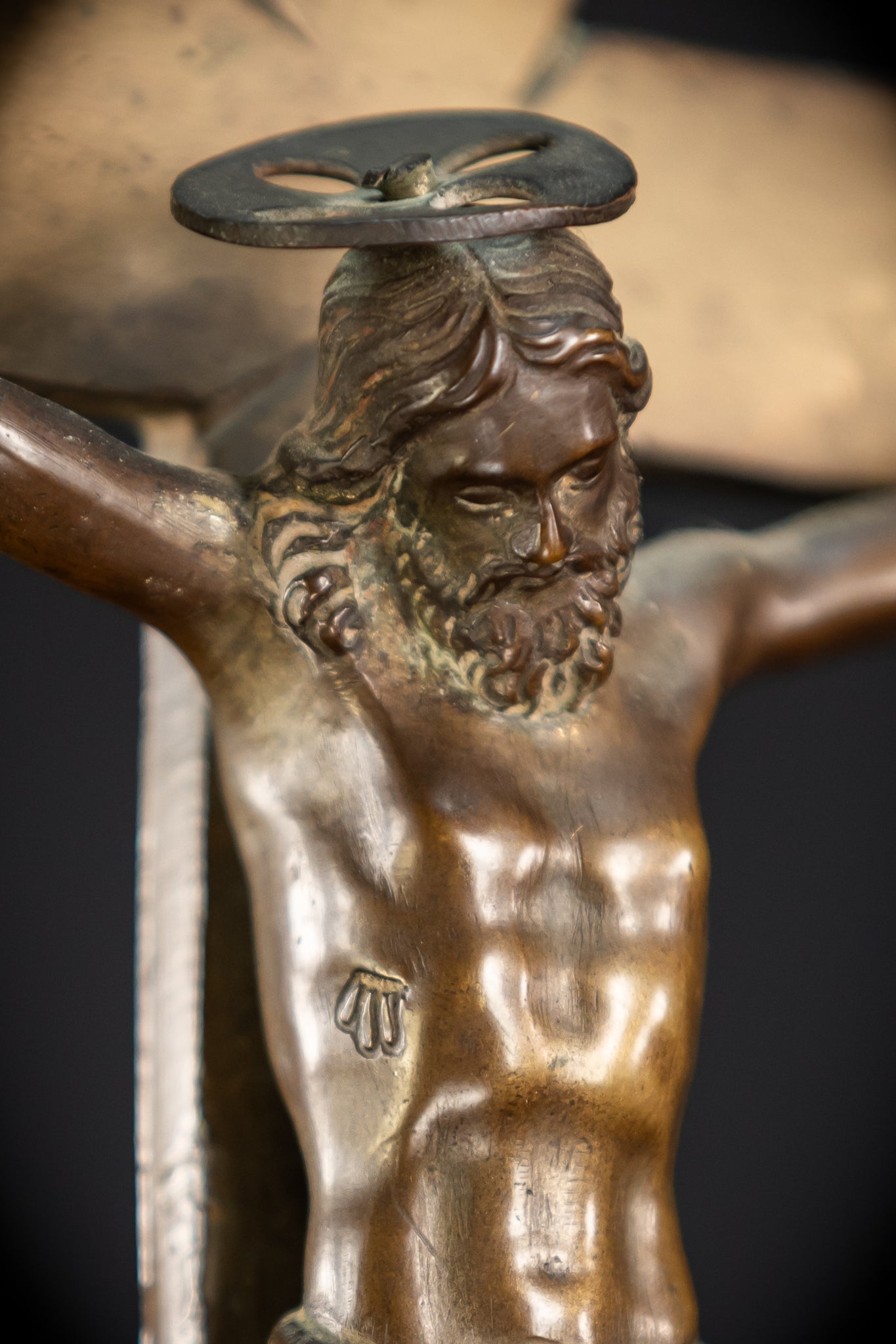 Crucifix Altar | French 1500s Antique Bronze | 20.3"