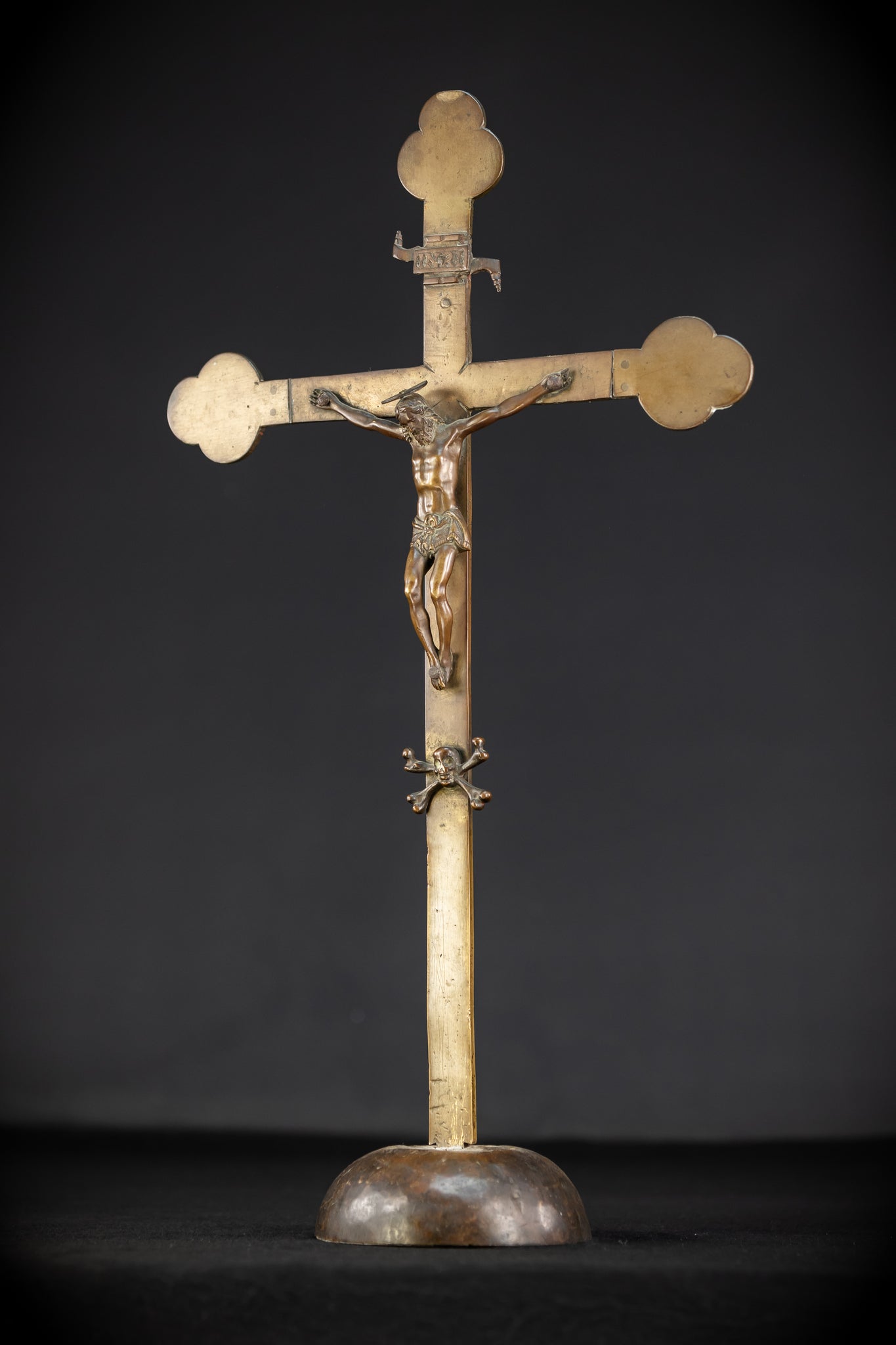 Crucifix Altar | French 1500s Antique Bronze | 20.3"
