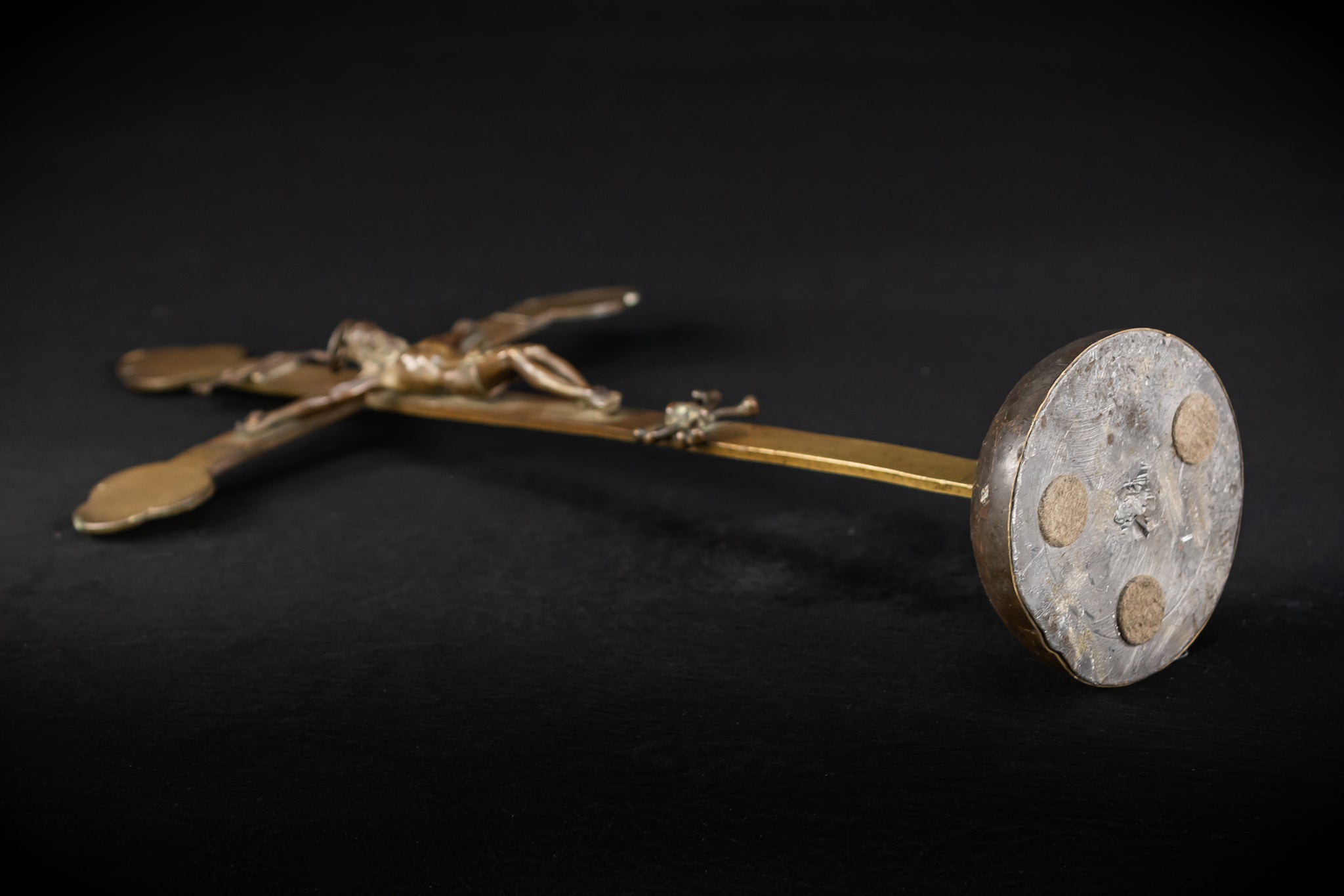 Crucifix Altar | French 1500s Antique Bronze | 20.3"