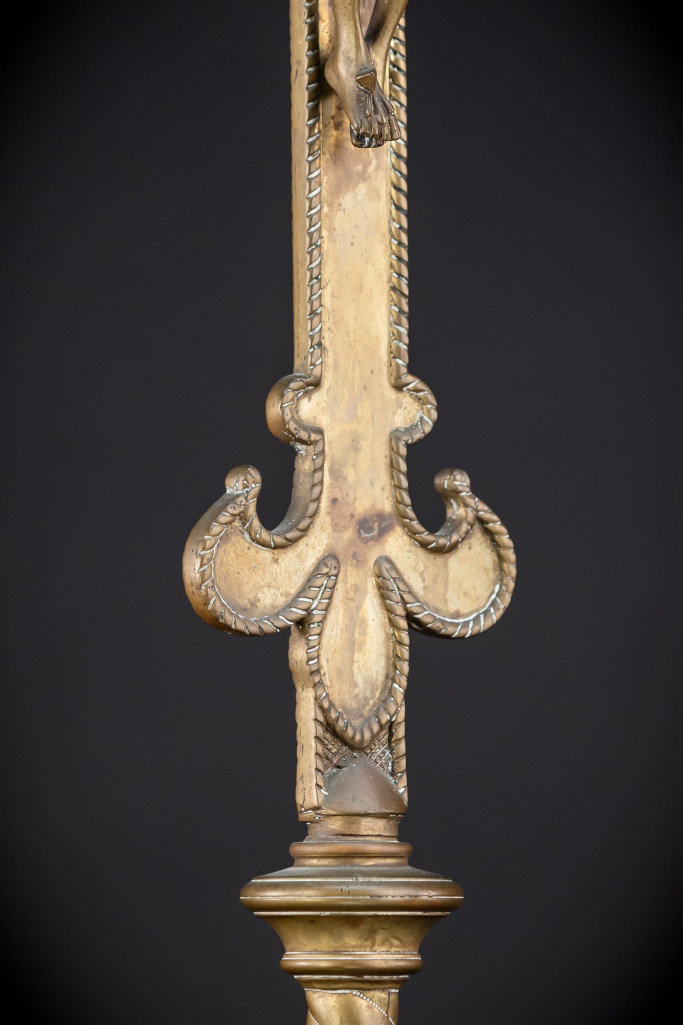 Crucifix Altar | French 1800s Gilded Bronze | 30.7"