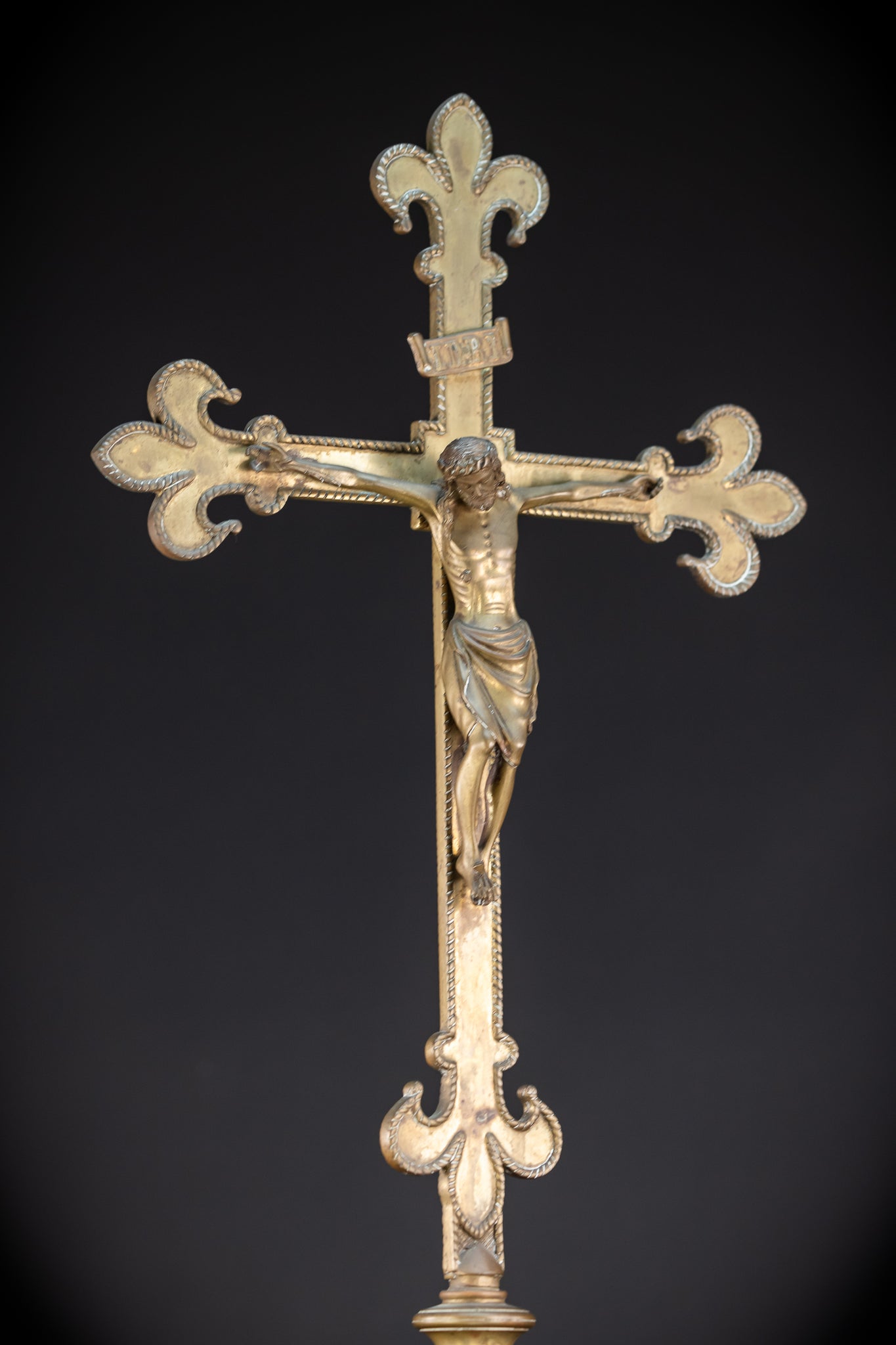 Crucifix Altar | French 1800s Gilded Bronze | 30.7"